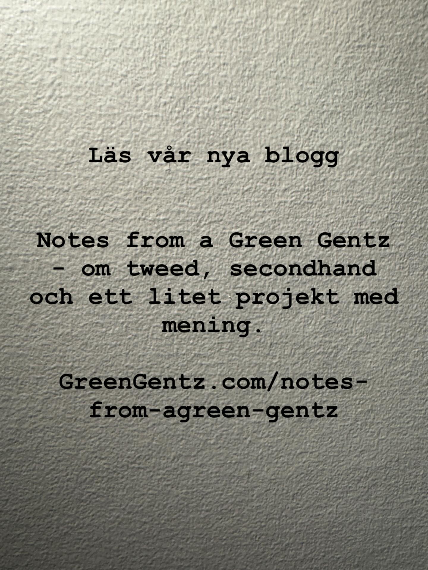 Vår nya blogg - Notes from a Green Gentz - handlar om tweed, secondhand och ett litet projekt med mening.
I första inlägget kan ni läsa om hur Green Gentz började och känslor en secondhand Harris Tweed framkallar.
Se länk i bio.
Välkomna!
GreenGentz.com/notes-from-a-green-gentz
#tweed #harristweed #secondhand #göteborg #stockholm