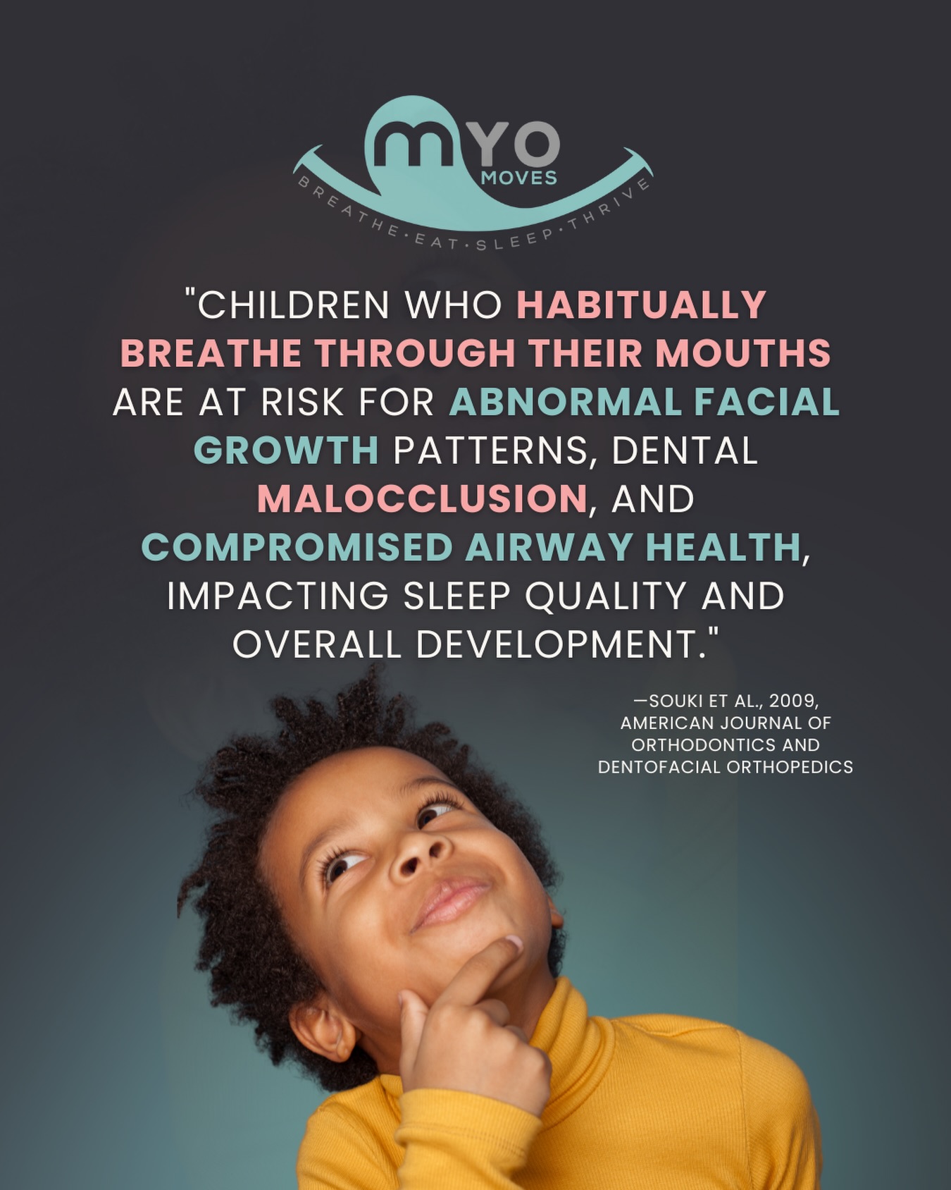 Chronic mouth breathing can quietly change the way a child grows from their face, to their airway, to how they feel and behave.
This isn’t about being perfect. It’s about noticing the small signs early… because the way we breathe shapes the way we live.
Wondering if mouth breathing might be affecting your child? Myofunctional therapy helps support healthy growth, one breath at a time.
✨ Save this post if you learned something new today.
👩👩👧 Tag a parent, provider, or friend who should know this too.
💬 Drop “nasal breathing” in the comments if you want to see what healthy breathing looks like!
📖 Souki et al., 2009, American Journal of Orthodontics and Dentofacial Orthopedics