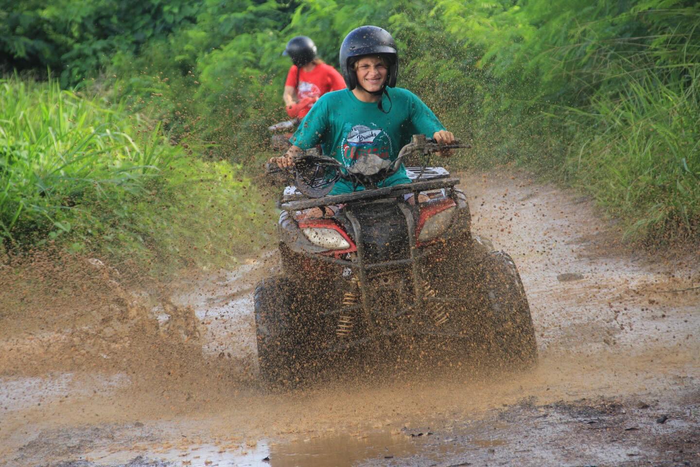 ATVs in the Rain is the best. Book your next excursion woth us we will make sure to take good care of you. #realdeal #atvs #zipline #sloths #privatetours