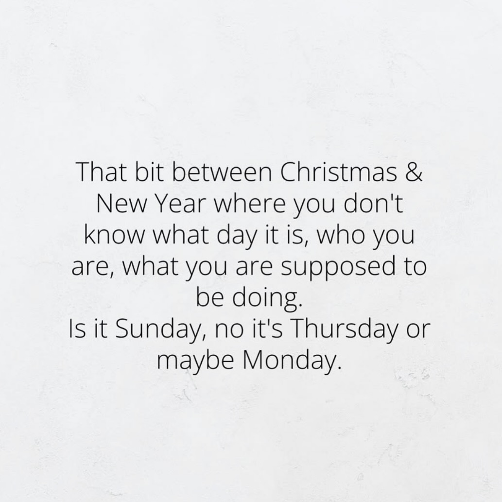 Tell me if you can relate...That weird little stretch between Christmas and New Year where
✔️ no one knows what day it is
✔️ leftovers are a food group
✔️ leggings are a lifestyle
I've even heard it's called "twixmas"
If you need me, I’ll be drinking water, going for walks, and pretending I know what day it is. 😅
👉 Comment "same" if this feels a little too accurate😆