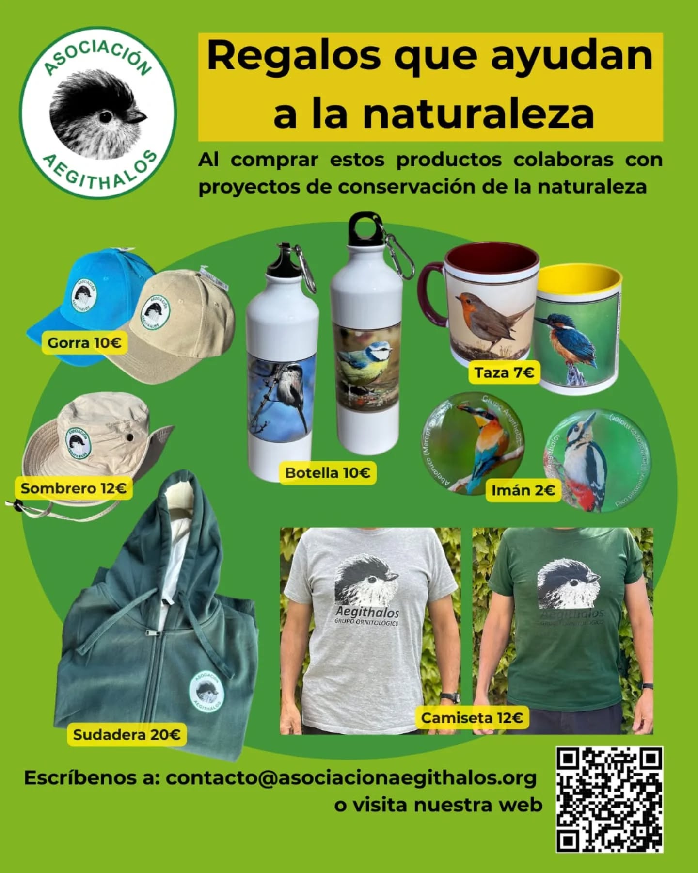 📣 Nuevos productos 🛍️ de la Asociación. Entra en la web y encontrarás los siguientes productos:
🧢 Gorras y sombreros
👕 Camisetas y sudaderas
☕ Tazas
🍶 Botellas
🧲 Imanes
Con la compra de cada producto colaboraras con la asociación, ya que el dinero recaudado será utilizado en proyectos de conservación de la naturaleza. 🏞️
Puedes comprarlos a través de nuestra web (link en bio) o escríbenos a contacto@asociacionaegithalos.org
#asociaciónaegithalos #conservaciondelanaturaleza #apoyalanaturaleza