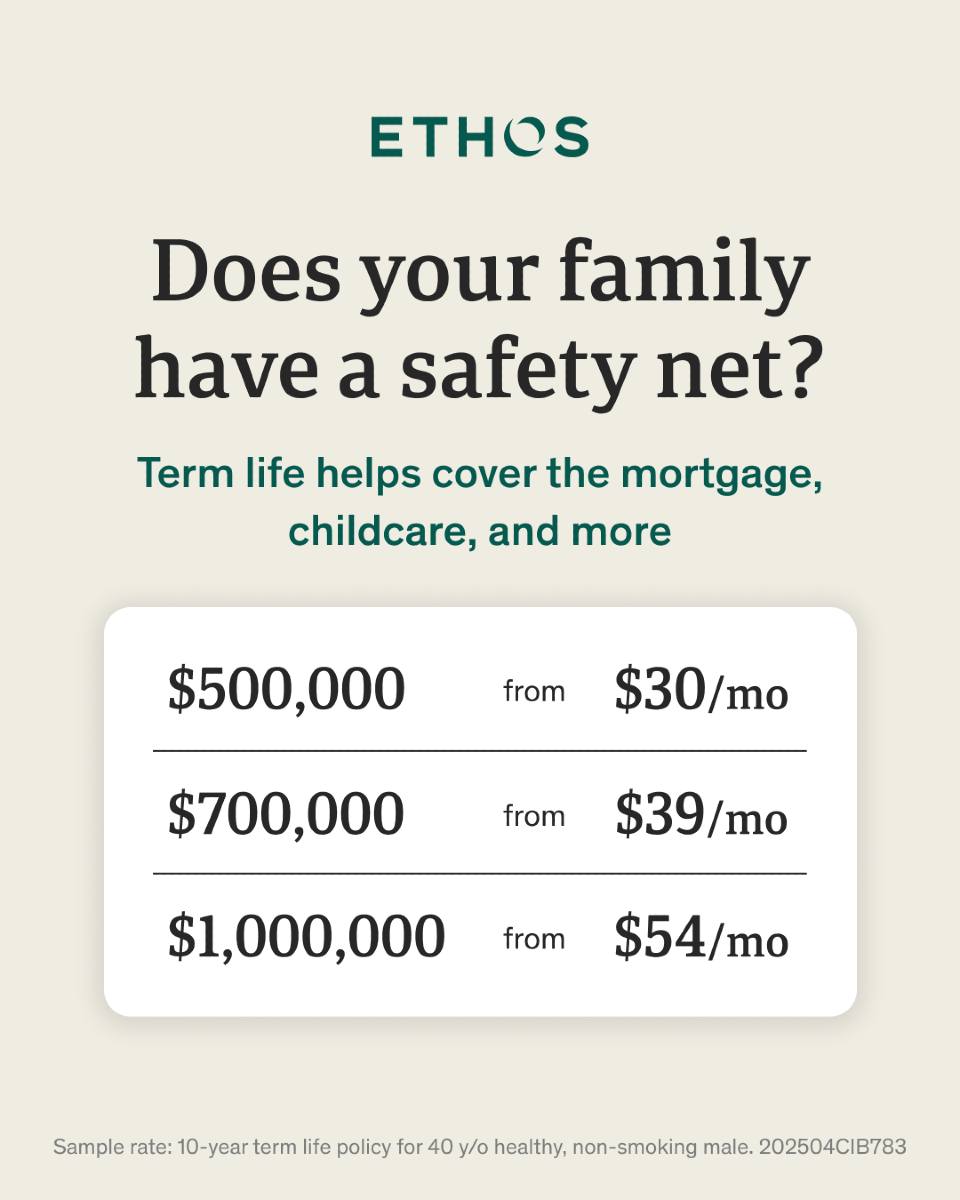 Life insurance made easy.
With Ethos, you can get life insurance in as little as 10 minutes. No medical exams needed—just answer a few health questions online. You could get up to $2 million in coverage today.
Get your quote today at emainsures.com