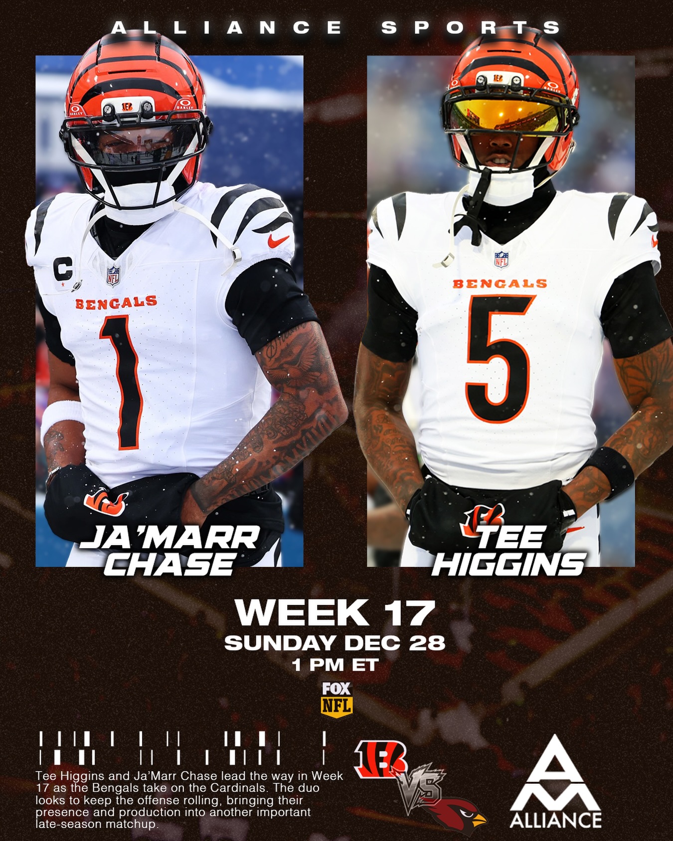 Nothing easy in the cold βοΈπ€ @lahjay10_ & @teehiggins embrace the elements in Week 17