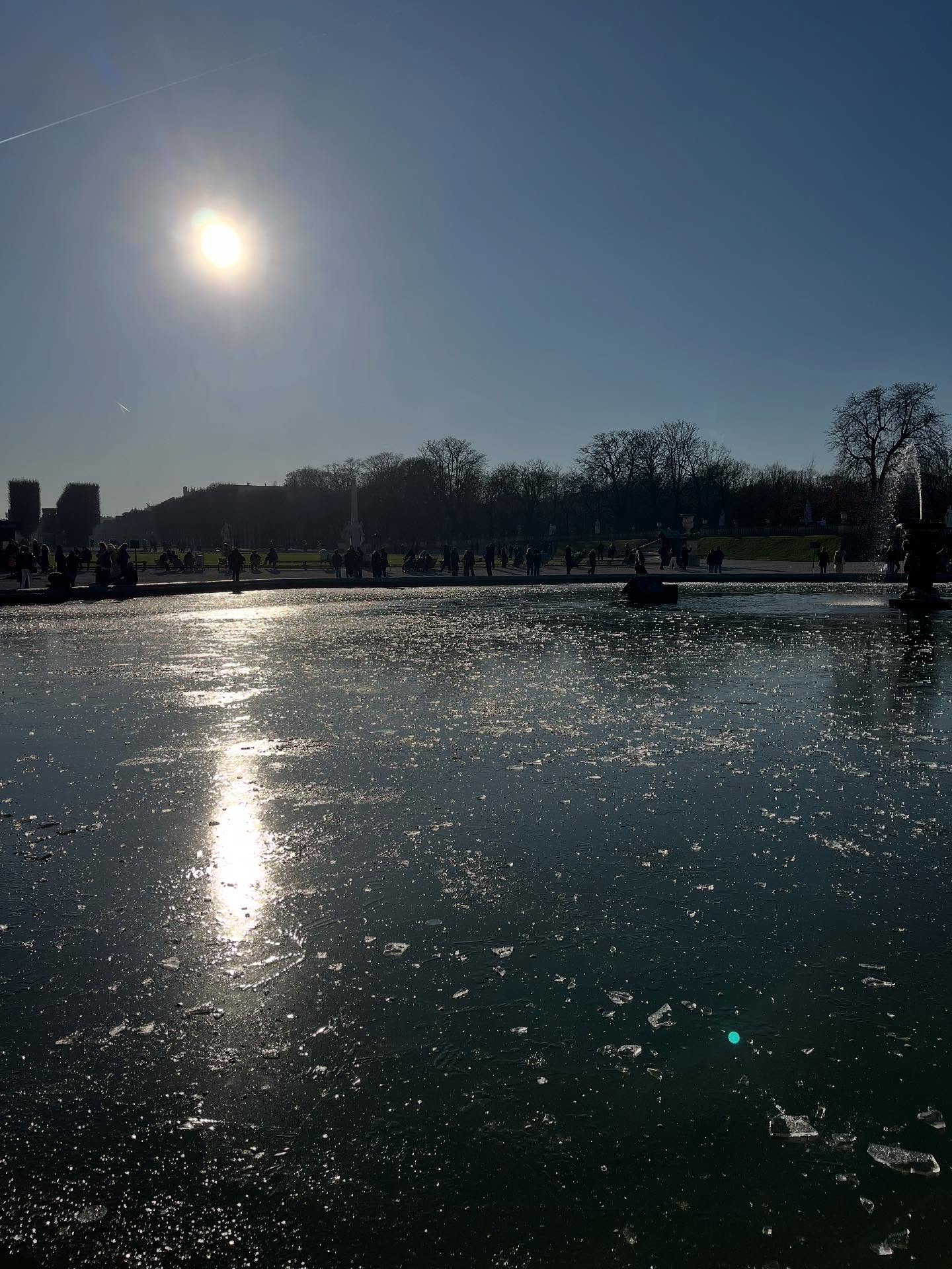 A frozen pond at the Luxembourg Gardens ❄️
