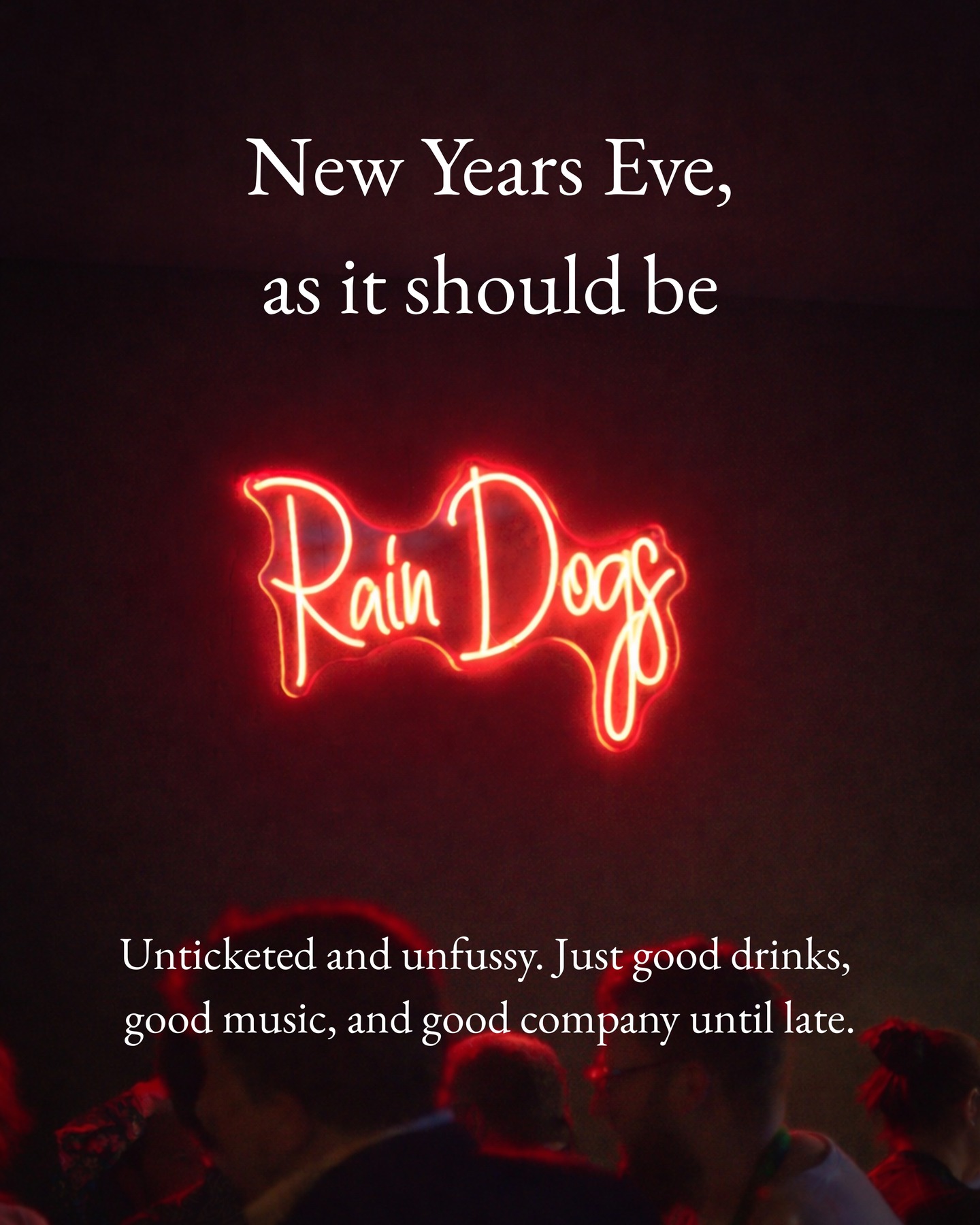 Same bar, same team - just New Year’s Eve.
Unticketed and open late with great drinks, good music, and a welcoming place to celebrate without the fuss. Walk in anytime.