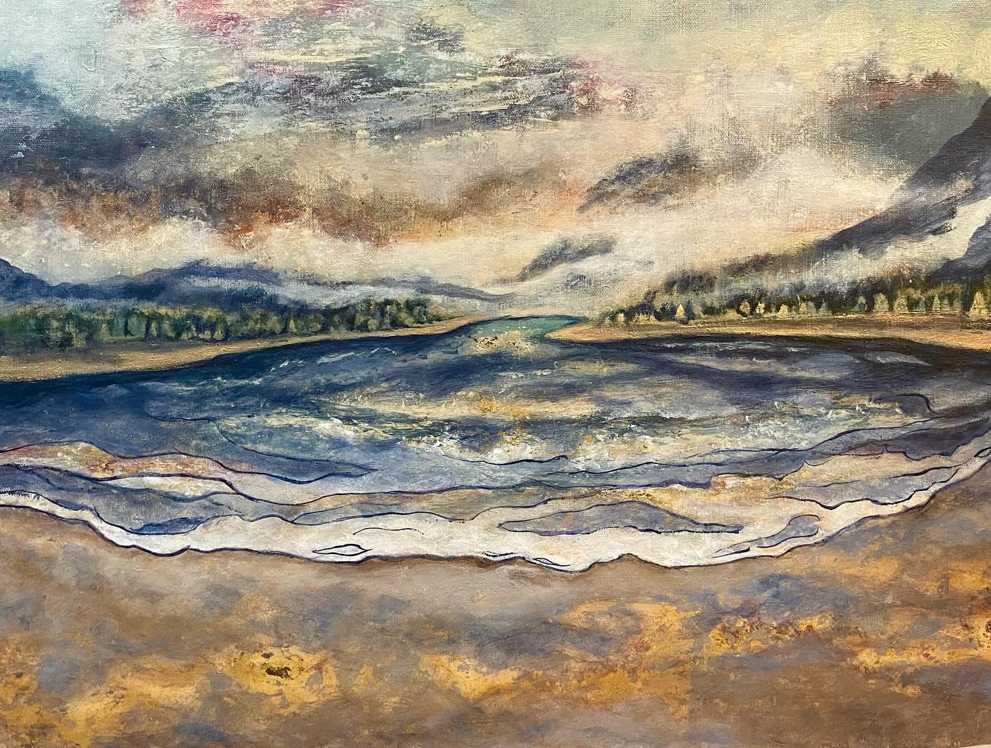 I experimented w landscapes a bit over the summer. Finding my own style for landscapes has been challenging and I’m still not sure I’ve found it. But here’s one attempt