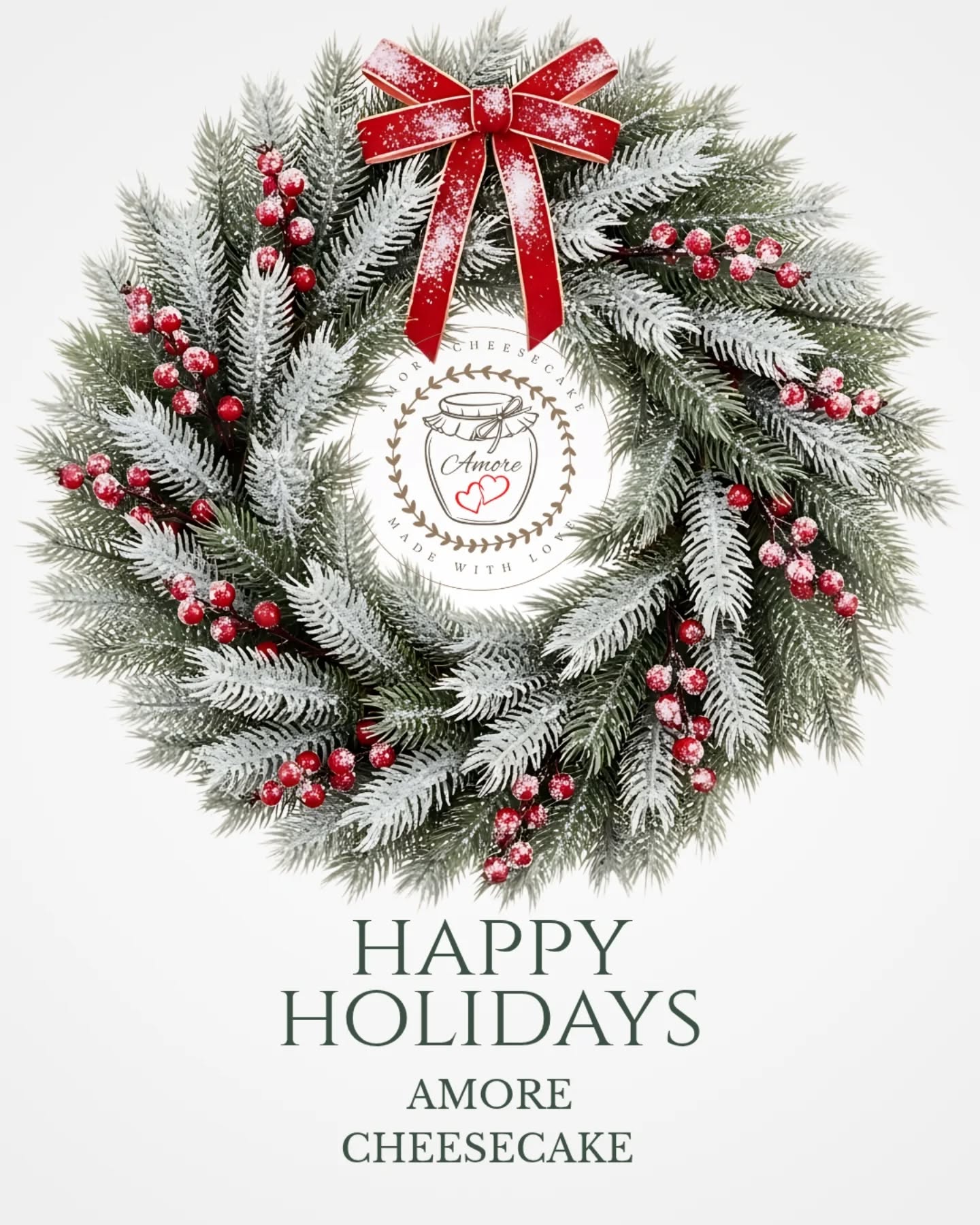 Happy Holidays from Amore Cheesecake!🎄❤️