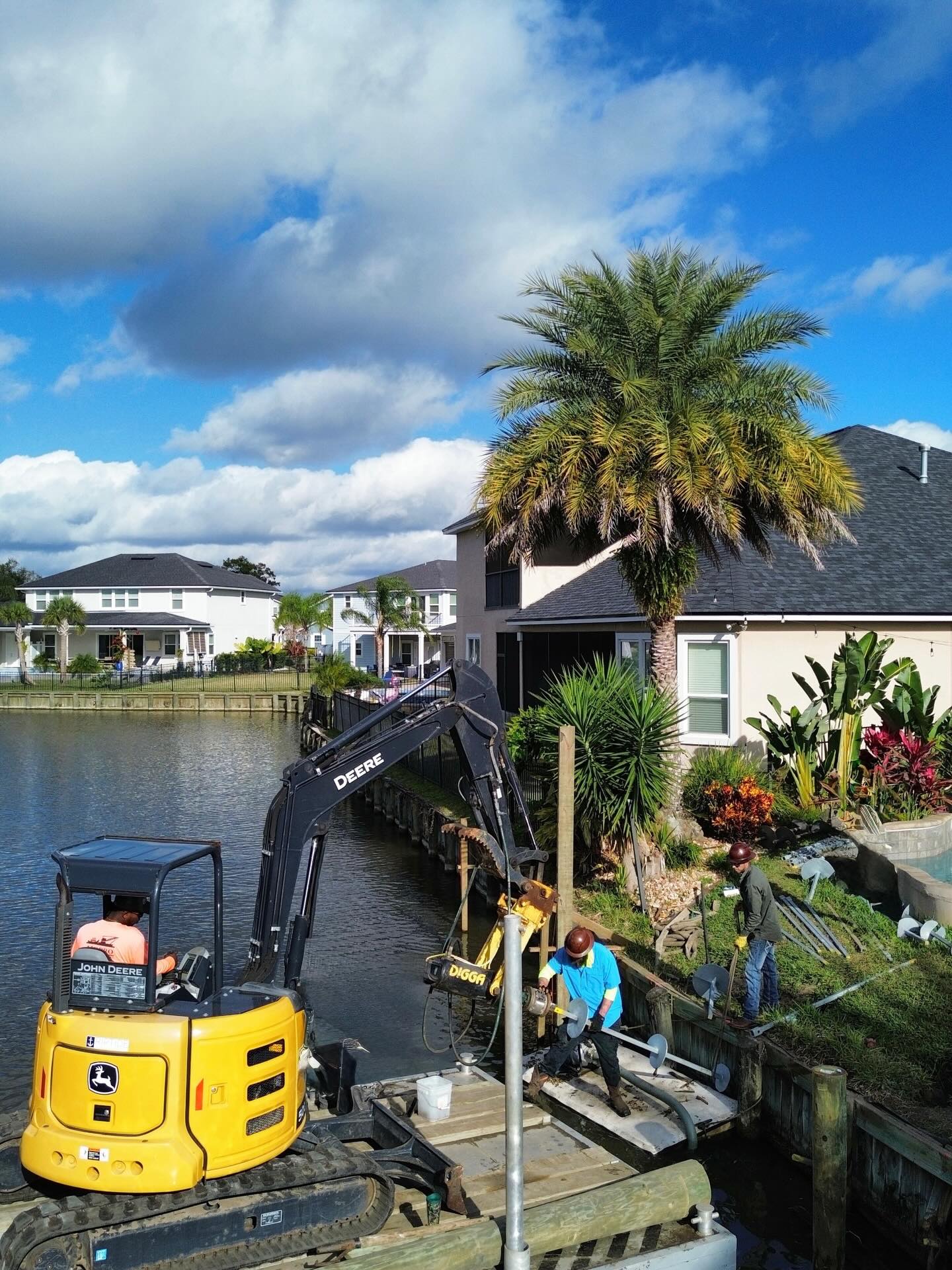 This seawall replacement required helical tiebacks driven beneath a pool just 6 feet away to stabilize a failing wall—proof that the right solution makes all the difference.
#marineconstruction #seawallreplacement #seawall #pontevedra #florida