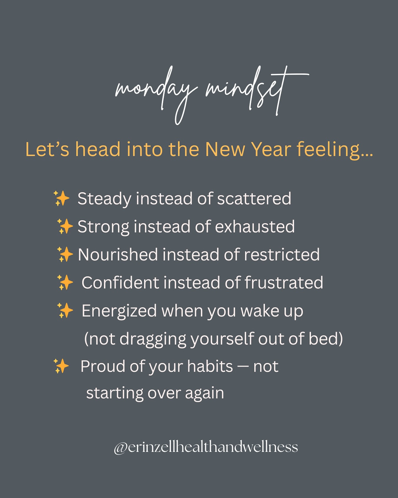 Let’s head into the New Year feeling…
• Steady instead of scattered
• Strong instead of exhausted
• Nourished instead of restricted
• Confident instead of frustrated
• Energized when you wake up (not dragging yourself out of bed)
• Proud of your habits — not starting over again
If this is the energy you want in 2026, I’d love to support you. 💛
✨This is exactly what we’re focusing on inside my January 5th Reset. Link in bio or message me for info how to join our group.