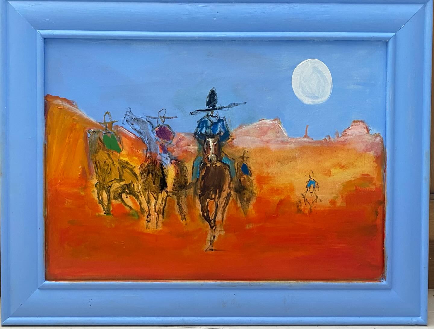 New painting “The Fab Five” oils on canvas on board. Last painting of 2025. # oilpainting #famousfive #thehatefuleight #themagnificentseven #cowboyworld