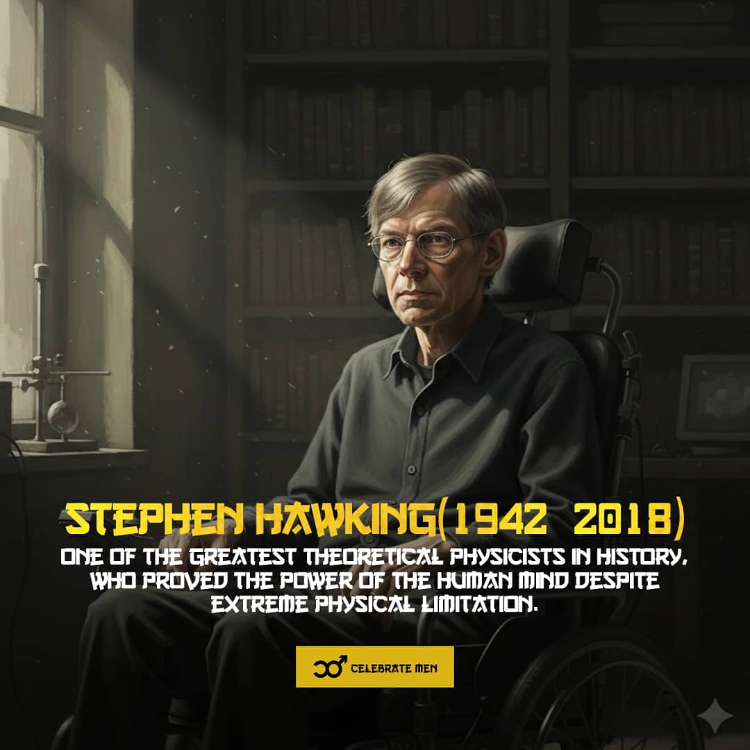 STEPHEN HAWKING, MIND OVER MATTER
His body weakened, but his mind reshaped the universe. A life that proved intellect, curiosity, and determination can outlive the impossible.
#stephenhawking #mindovermatter #greatminds #humanpotential #theoreticalphysics #cosmology #sciencehistory #mentalstrength #unbreakablemindset #résilience #celebratemen #timelesslegacy