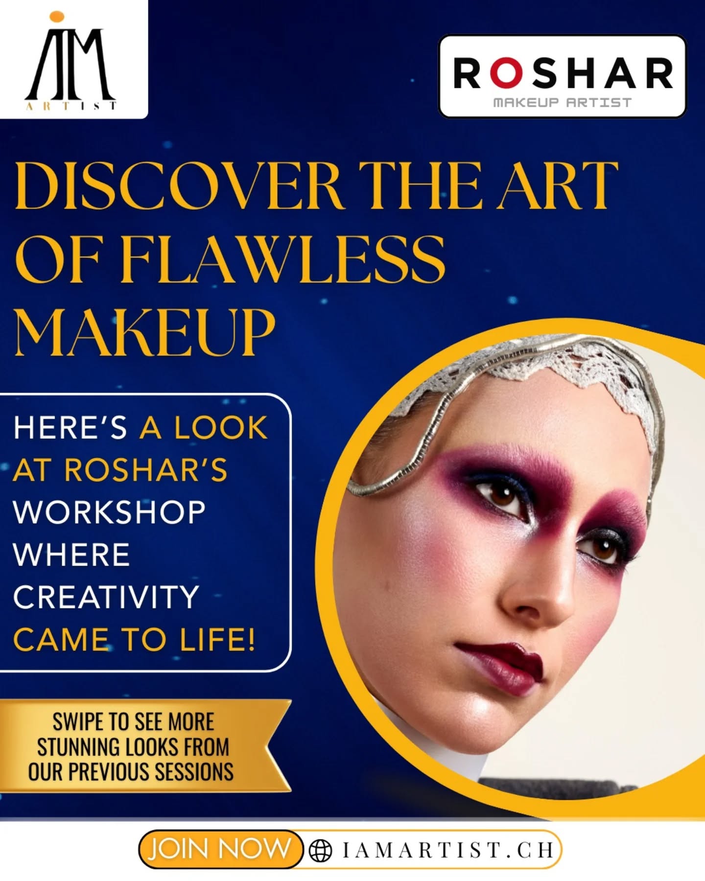 ✨ Discover the Art of Flawless Makeup ✨
Step into Roshar’s Workshop, where creativity came alive! 🎨💄
Swipe to see more stunning looks from our previous sessions. ✨
#FlawlessMakeup #MakeupArtistry #MakeupWorkshop #fyp #explore