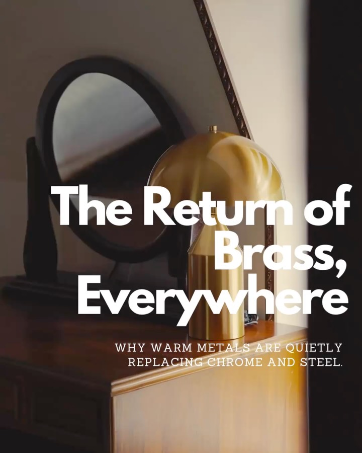 ✨ The Return of Brass, Everywhere
Across interiors, objects, and hospitality spaces, warmer metals are quietly replacing chrome and steel.
Design publications like Architectural Digest, The World of Interiors, and Wallpaper* have been documenting a shift toward materials that feel layered, tactile, and lived-in.
Brass reflects light without demanding attention.
It softens rooms.
It ages.
It belongs.
This isn’t nostalgia.
It’s a move away from cold minimalism toward surfaces that carry warmth, patina, and memory.
✨ Save this if you’re noticing brass show up in lamps, trays, mirrors, and everyday objects.
#DesignTrends
#InteriorDetails
#QuietLuxury
#MaterialCulture
#curationedit