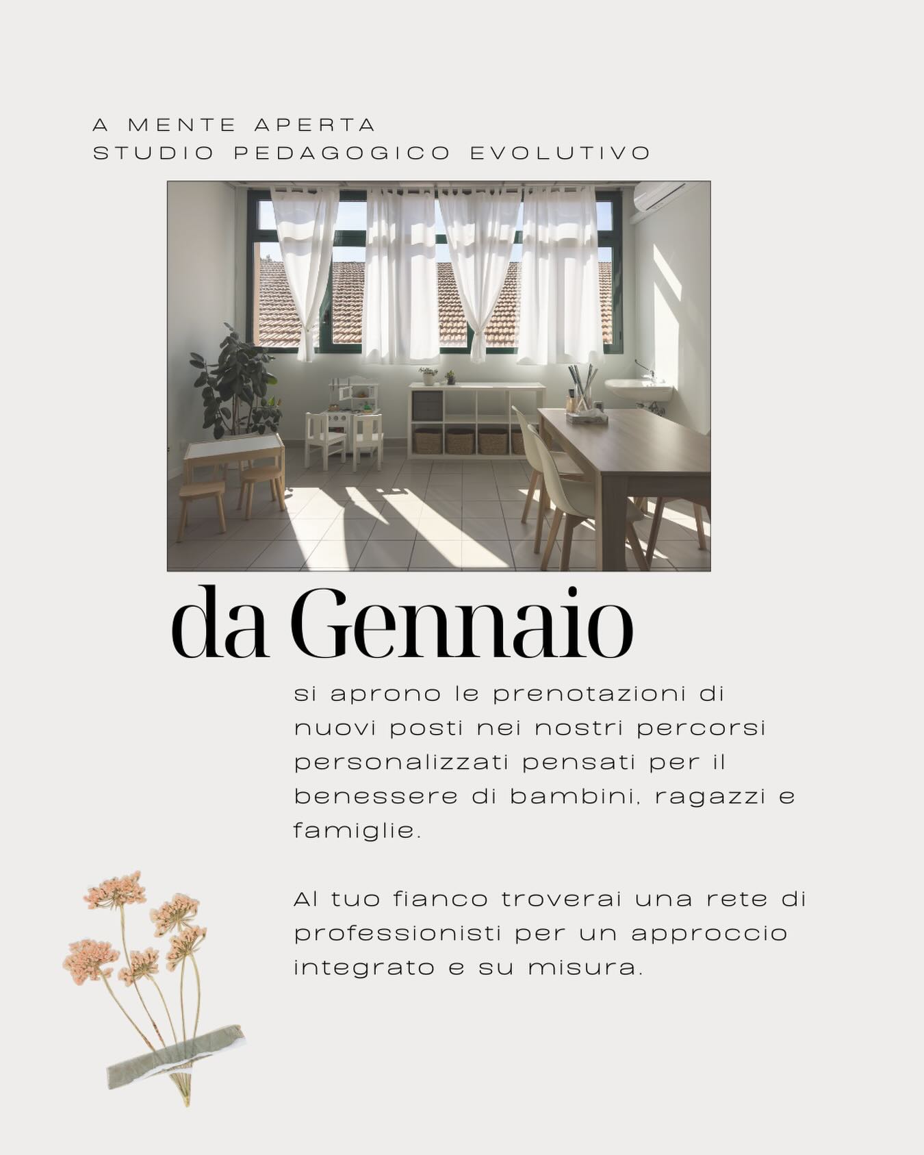 Per info e prenotazioni consulta il nostro sito
www.amenteaperta.it