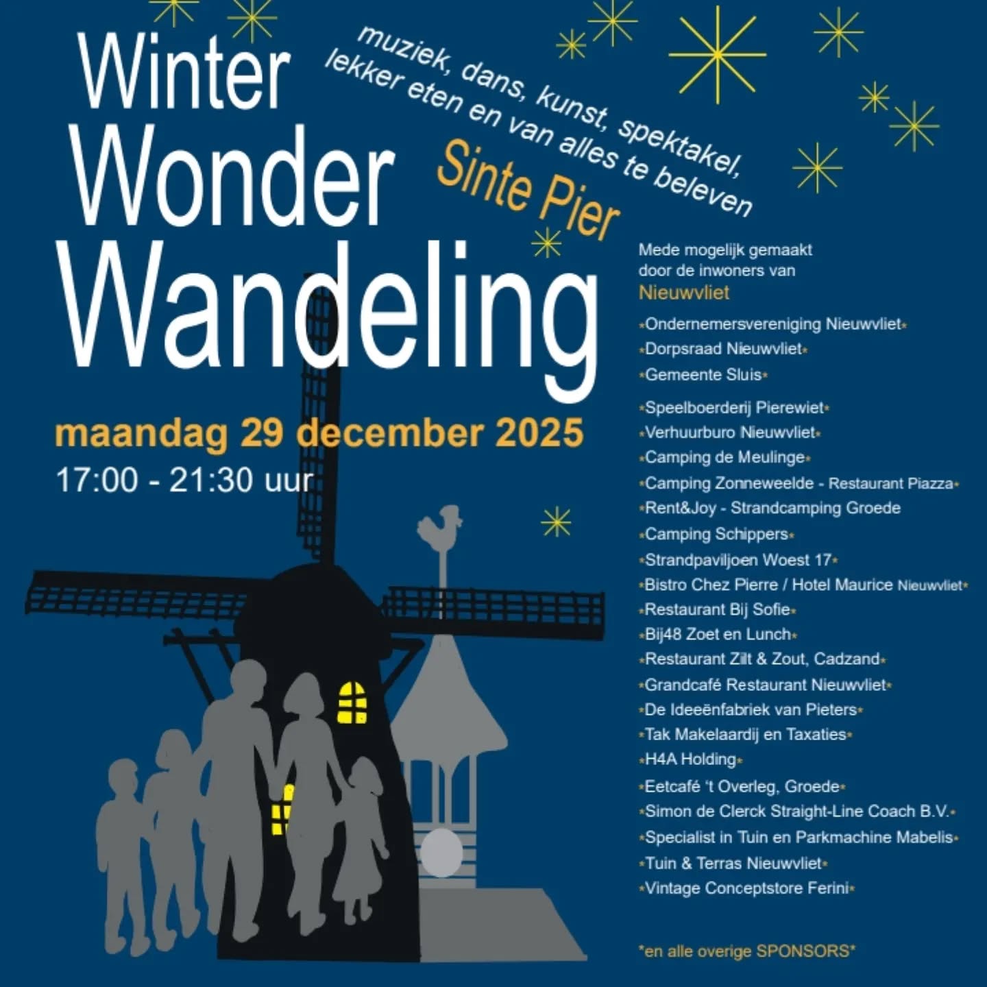 Morgen lekker wandelen én lekker eten? Dat kan hoor! 😉
Tijdens de Winter Wonder Wandeling in Nieuwvliet vind je ons op het receptieplein van de camping.
We bakken heerlijke hamburgers en serveren knapperige verse friet in puntzak, rechtstreeks van de Zagerij uit Groede.
Kom gezellig langs tussen 17.00 en 21.30 uur – wij zorgen voor ’t lekkers, jullie voor de gezelligheid! ❄️✨