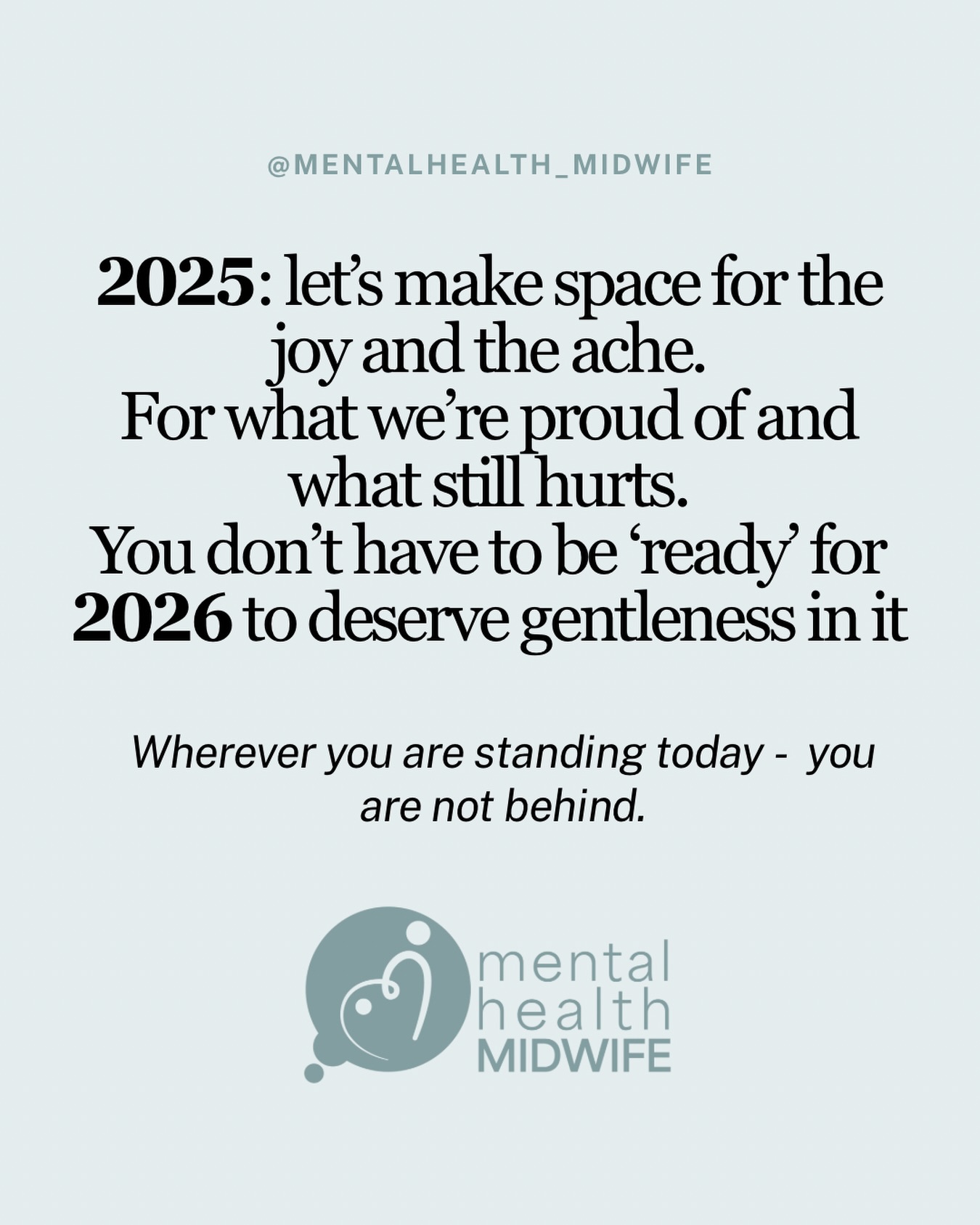 As we say goodbye to #2025 - let’s not put pressure on ourselves for #2026 to be anything other than healthy and gentle. Like and share if you agree ❤️