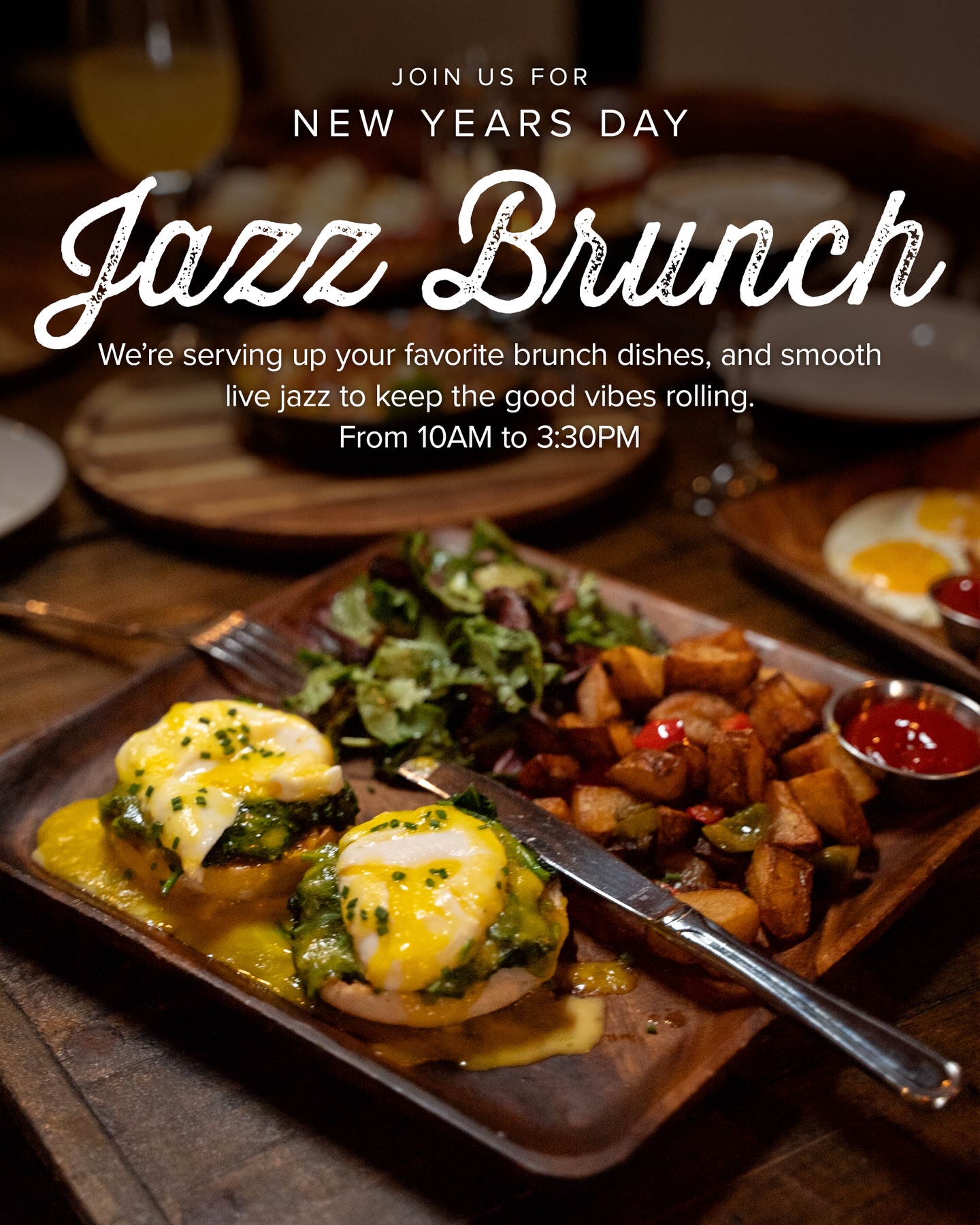 Start 2026 on a smooth note. Join us for our New Year’s Day Jazz Brunch—live music, and all your brunch faves from 10AM to 3:30pm. Live music from 12pm-3pm. Walk in or book ahead 🥂