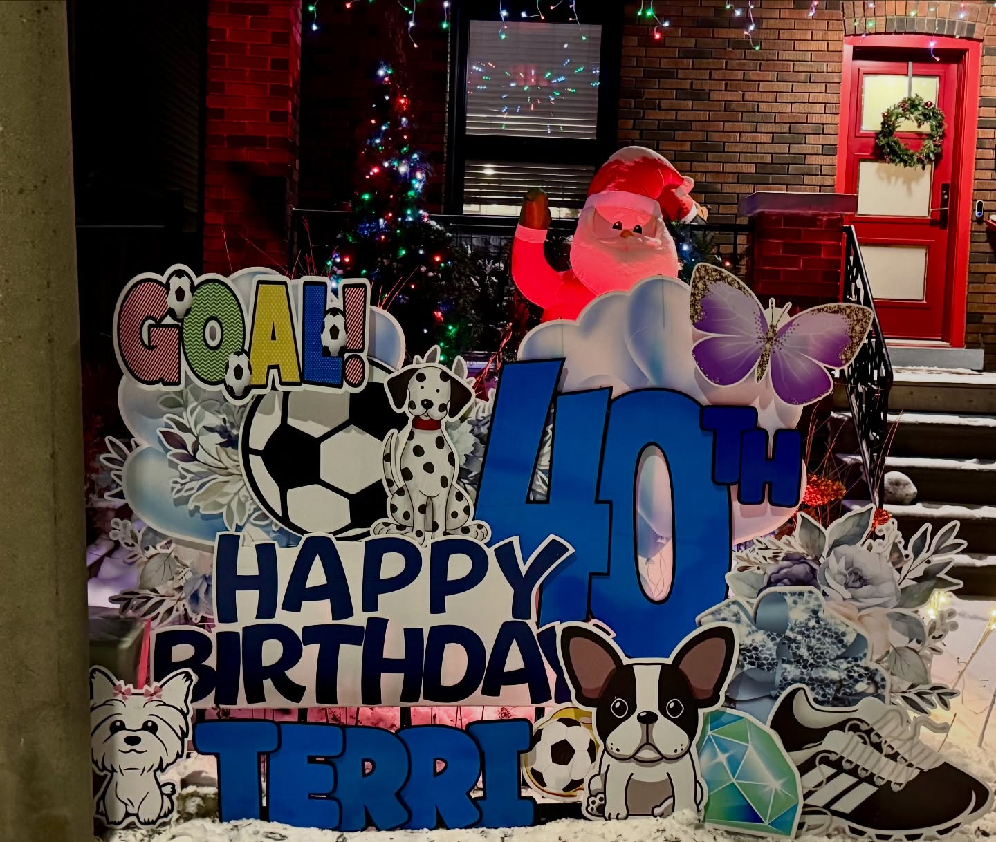 Even with a tight space and frozen ground, this one was GOAL-worthy 🙌❄️⚽️
Made it work and brought this Happy 40th Birthday lawn sign to life—snow, frost, and all!
Hope you had a fantastic birthday Terri!! 🎉❤️
Thank you for booking with me!! 🙏
(If you’re worried your yard won’t cooperate… don’t be… we will find a way 😉)
www.nadinenoelledesign.com
#hamiltonevents #oakvilleevents #burlingtonevents #soccer #puppylove #lawnsignrentals #nadinenoelledesign #birthdaygirl #celebrate