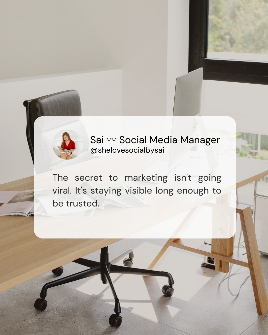 Everyone’s chasing viral.
But trust is built through presence.
Showing up consistently, even quietly, is what actually grows a brand.
That’s the strategy I stand by and build for my clients.
If staying visible feels heavy, you don’t have to do it alone.
✨ Link in bio to explore my social media services 👆🏻