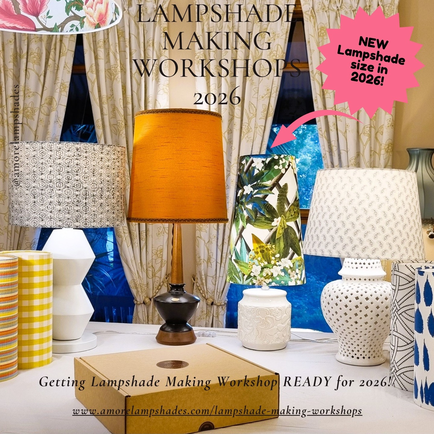 Lampshade Making Workshops ADELAIDE with Amore Lampshades!
Introduction to Bonded, Rolled Edged Lampshades
NEW DATES FOR 2026! 🌟
21 March
02 May
27 June
01 August
10 October
28 November
REGISTER NOW to save your spot!
Learn the professional techniques from accomplished Lampshade Maker and Artisan, Laura of Amore Lampshades who has been making and designing lampshades for the last 15 years.
Workshops are being held at the beautiful showroom of @abbode_interiors 148 Magill Road, Norwood, Adelaide, South Australia, 5067
You all walk out the door with your own beautiful and well-made lampshade all under my personal guidance.
You will have the choice of making either a Drum or Tapered lampshade with 7 different sizes to choose from (2026 I have introduced a new lampshade size into the workshops - a Tall Tapered). All components needed to make the lampshade will be supplied, excluding the fabric. There will be a selection of beautiful designer fabrics available on the day to purchase from @sarahdraytontextiles; @waltergtextiles and @cloth_print_co or you can bring along your own fabric (an information leaflet will be emailed to you with further details regarding fabrics once you register).
Register via the Amore Lampshades website:
www.amorelampshades.com/lampshade-making-workshops
I look forward to teaching you! :)
#amorelampshades #abbodeinteriors
#lampshademakingworkshops
#lampshadeworkshops
#lampshadecourse
#lampshademaking
#lampshademakingadelaide
#lampshademakingaustralia
