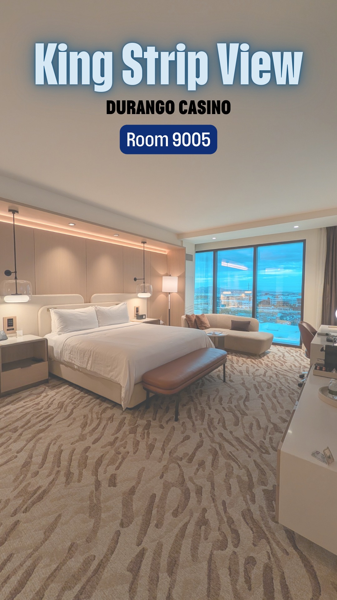 A look inside Room 9005 at Durango Casino in Las Vegas. This King Strip View room is modern, stylish, and surprisingly peaceful.
🛏️ Comfortable king bed
🌆 Beautiful Strip views in the distance
🛁 Sleek bathroom with a large shower
📺 Flat screen TV and cozy seating area
🌿 Calming, minimalist design that feels far from the chaos of the main Strip
If you want a quieter Vegas stay with great dining and a brand new resort feel, Durango is a solid choice.
📍Durango Casino & Resort | Las Vegas
Link in bio for more Vegas hotel tours
#DurangoCasino #LasVegasHotels #VegasStay #HotelTour #VegasVibes #TravelCouple #VegasVacation