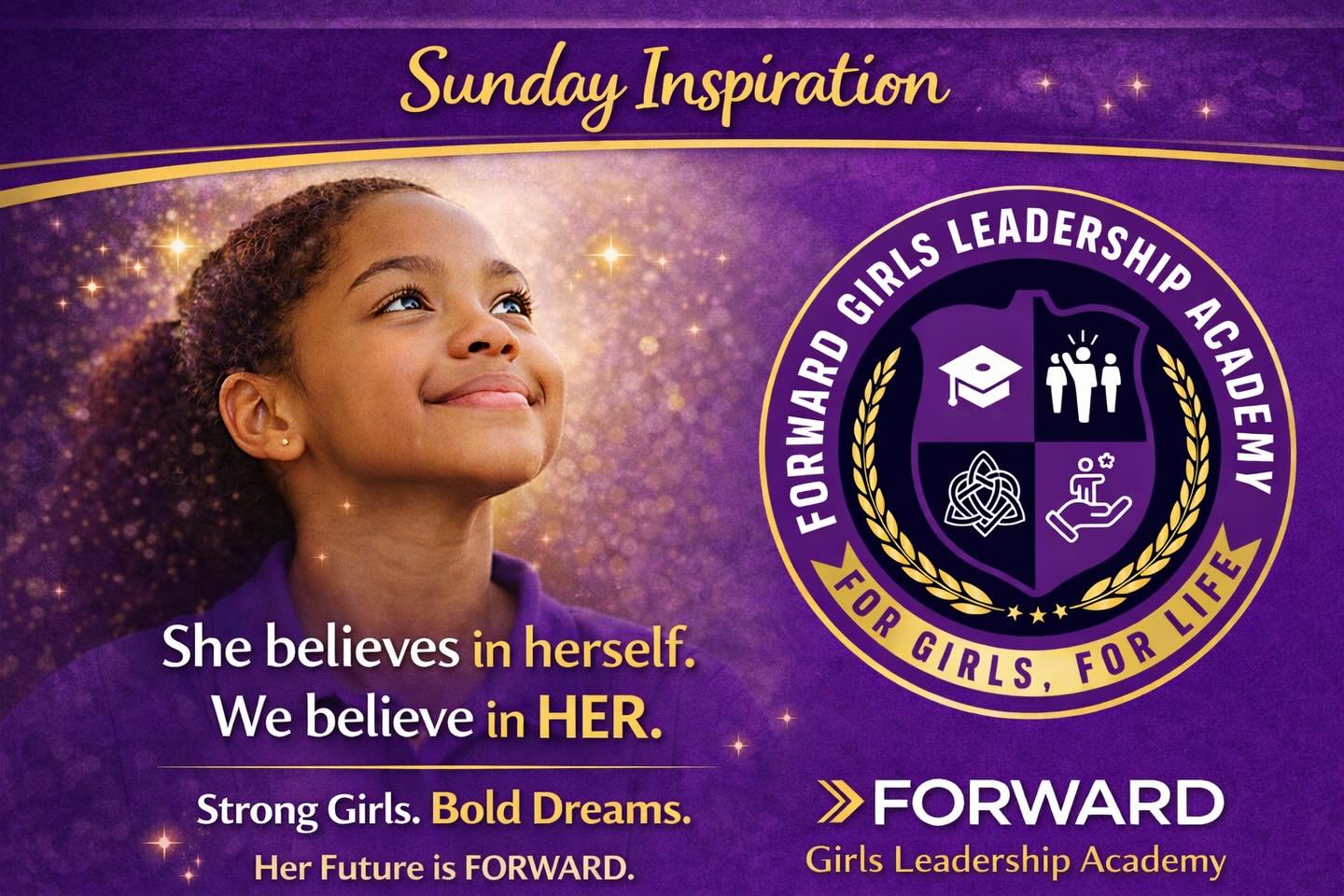 Strong girls become powerful women when they are seen, supported, and believed in.
At FORWARD Girls Leadership Academy, we don’t just prepare students for school — we prepare them for life. We nurture confidence, curiosity, and courage so every girl knows her voice matters and her dreams are valid.
✨ The future belongs to girls who believe in themselves.
✨ The future is FORWARD.
💜 #StrongGirlsBoldDreams
💜 #TheFutureIsFORWARD
💜 #GirlsWhoLead
💜 #ForwardGirlsLeadership