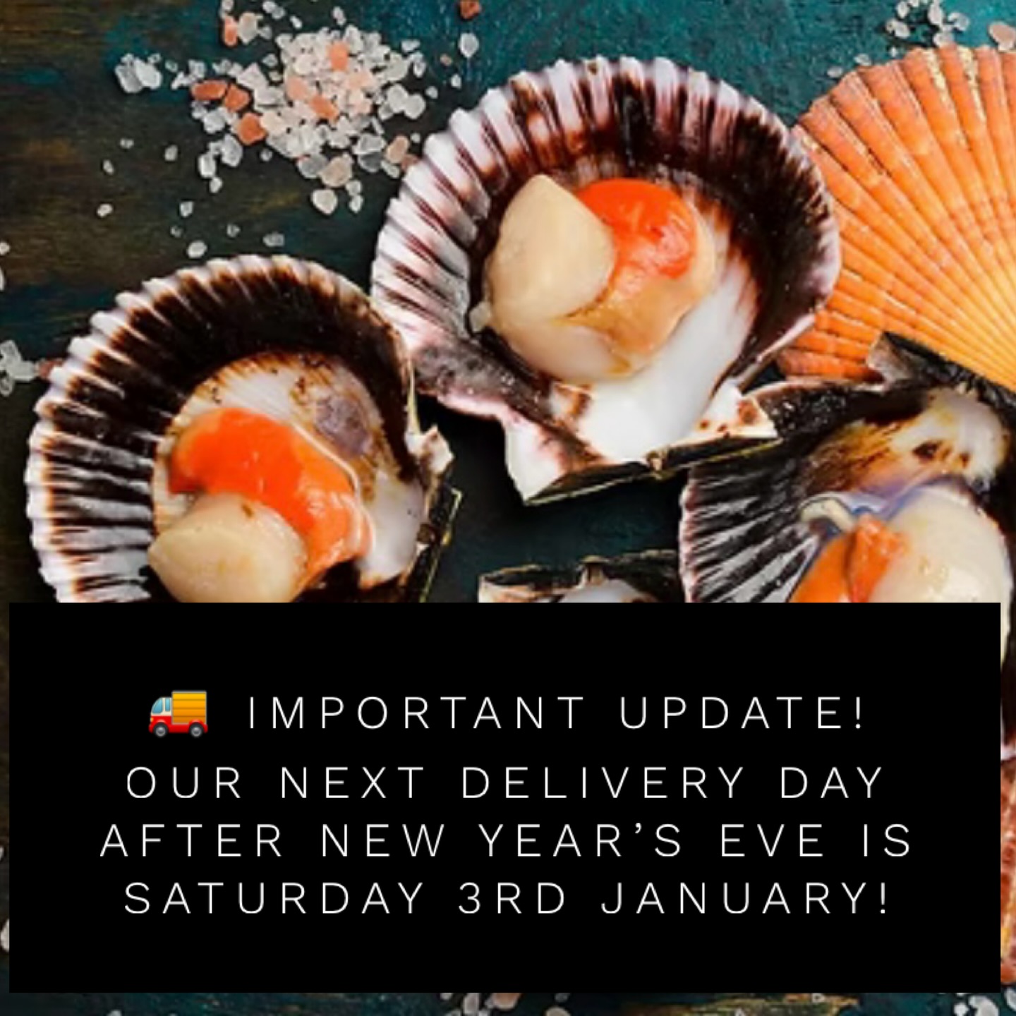 🚚 Important Delivery Update!
The gremlins got into our last post, but we’ve chased them off! To make sure your fridges stay full, here is the correct schedule for the New Year:
• New Year’s Eve: Our vans are out and about as usual to keep you in stock! 🦐🦀🦑
• New Year’s Day & Friday 2nd Jan: The team are taking a well-earned break; no deliveries on these days.
• Saturday 3rd January: We are back on the road and deliveries resume as normal! 🚛
⚠️ Action Required:
Please get your orders in tonight (Tuesday) for delivery on NYE to carry you through until Saturday. We want to ensure you have everything you need to start the New Year right!
Thanks for your patience (and for ignoring the gremlins!).
#seafood #fishmonger #seafoodsupplier #chefslife #nyesupplies