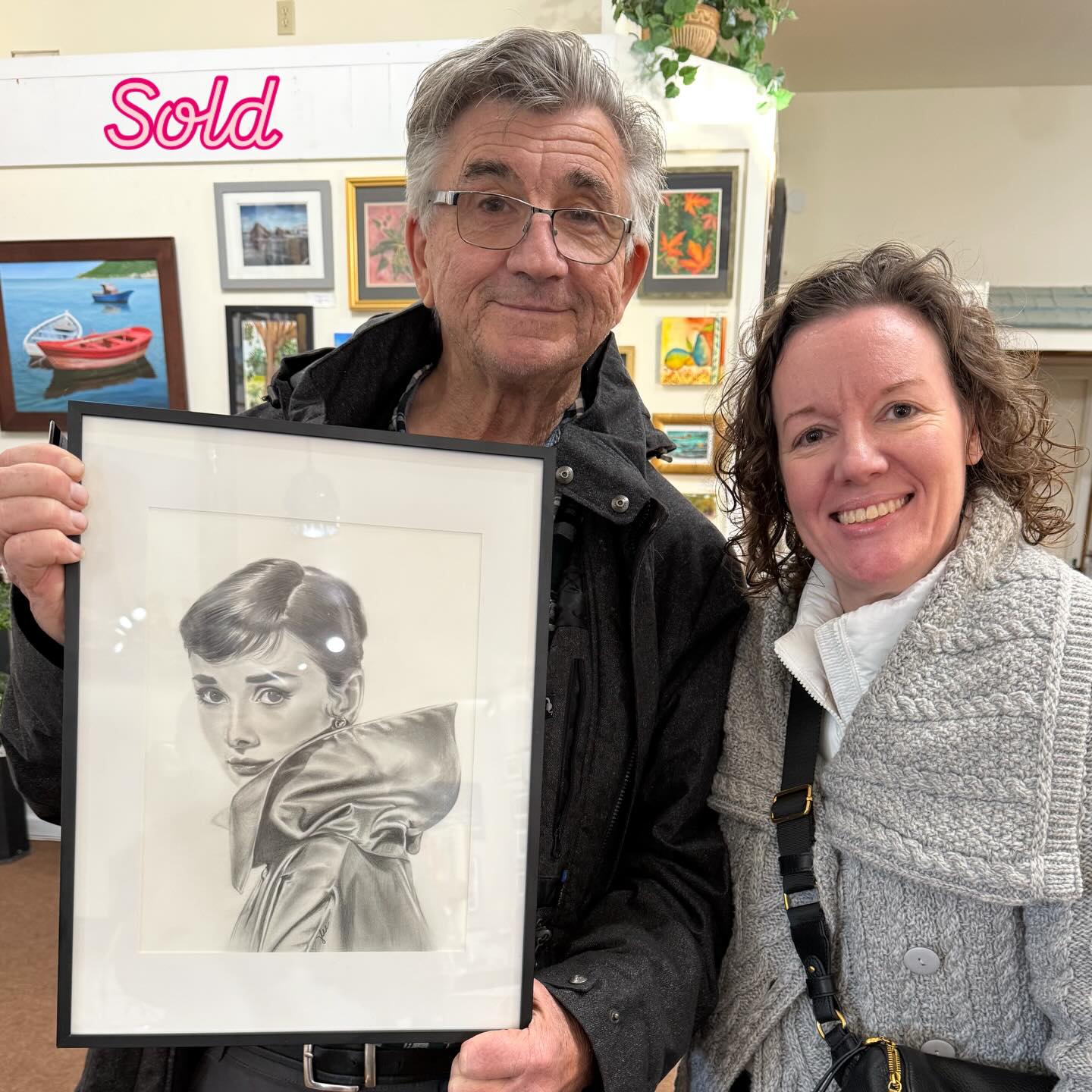 SOLD - “Audrey” Detailed Pencil Portrait of Audrey Hepburn. Sold @artbytheseabandon in Bandon. New art is now up on the walls. Come check us out!!
