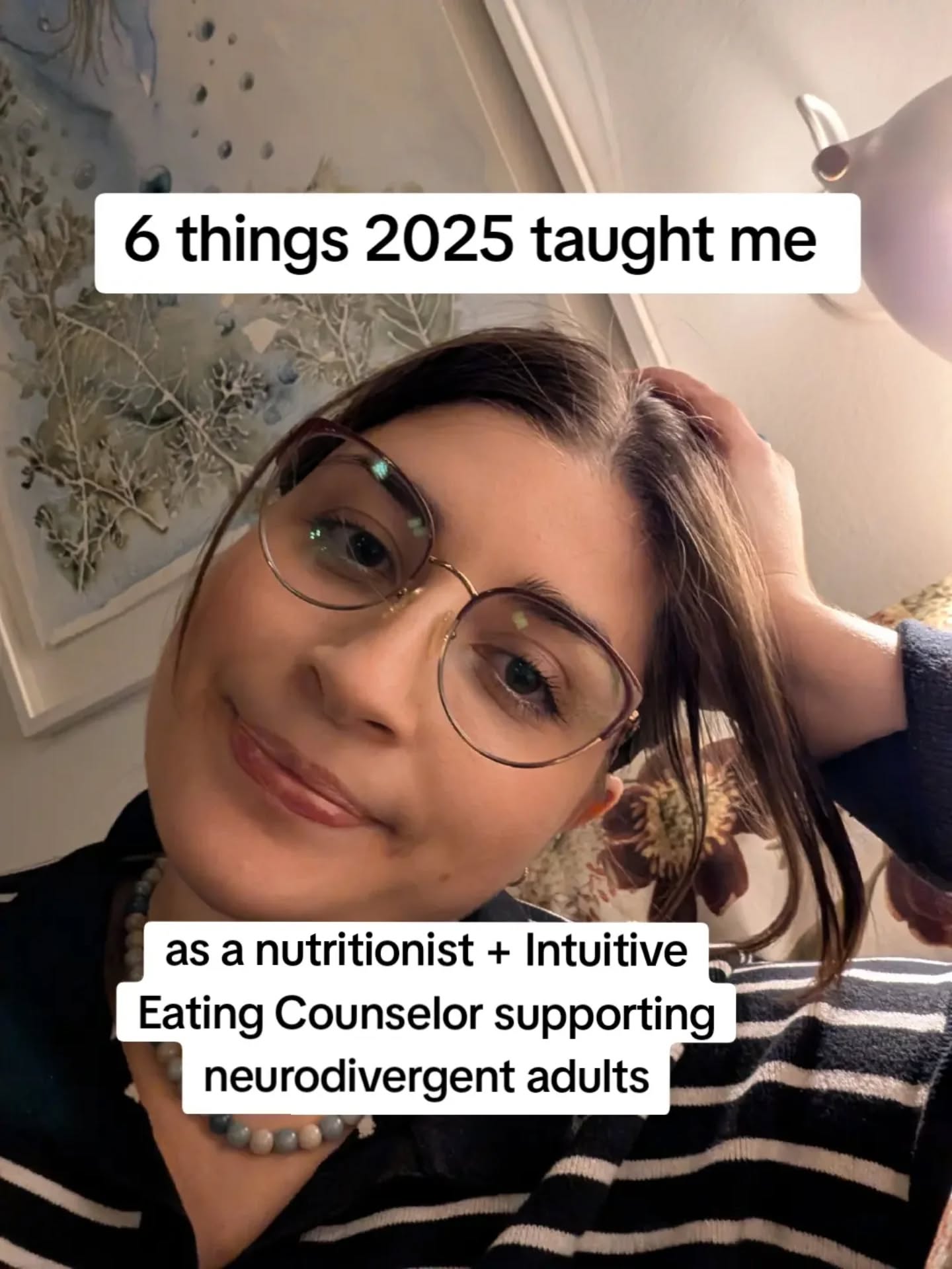 2025 taught me that most food
struggles aren't about willpower.
They're about overload, burnout, and unmet support needs.
Listening to and supporting neurodivergent people this year reinforced something wish more nutrition spaces understood:
predictability can be regulating
rigid rules can be harmful
Safe foods are not a failure
Food peace isn't about fixing yourself. It's about learning how to support your brain and body, as they already are.
#NeurodivergentAdults
#IntuitiveEatingSupport
#FoodAnxiety
#AutismAndNutrition
#AntiDietCare