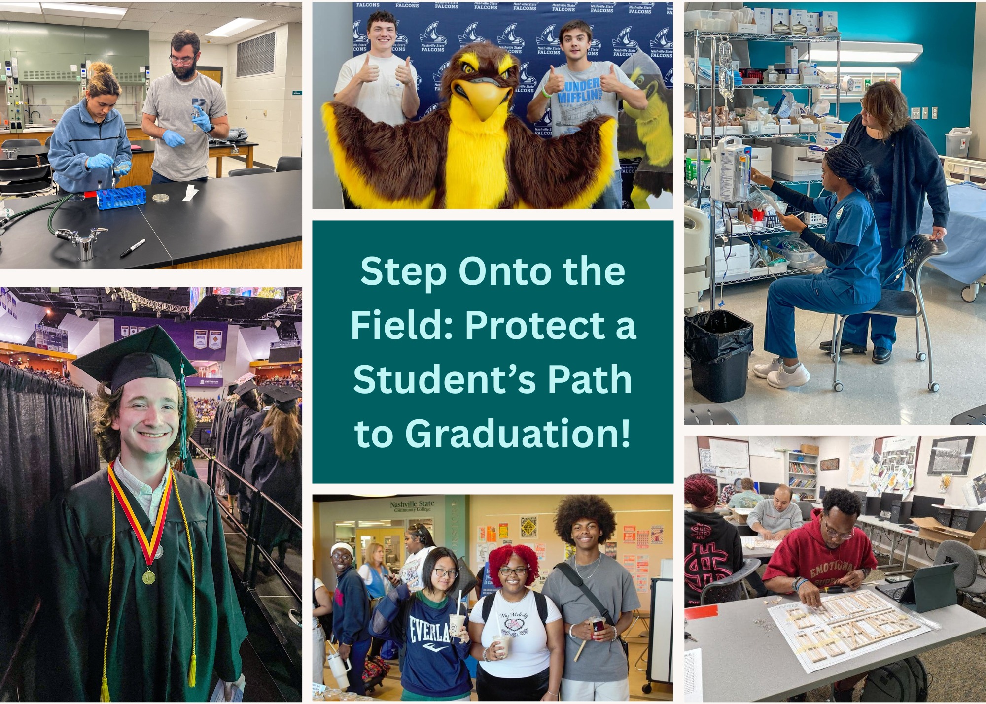 As the year ends, Nashville State students face challenges that can derail their education. Food insecurity, unexpected bills, and family responsibilities can feel insurmountable, and far too many face them alone.
Beyond Financial Aid Programs act as a strong offensive line, clearing the path so students can carry the ball to the end zone. Students do the work, but your support gives them the protection and resources they need to succeed.
Join Nashville State’s offensive line and help every student reach the finish line. Make your year end gift through the link in bio!
#NashvilleState #YearEndGiving #StepOnTheField