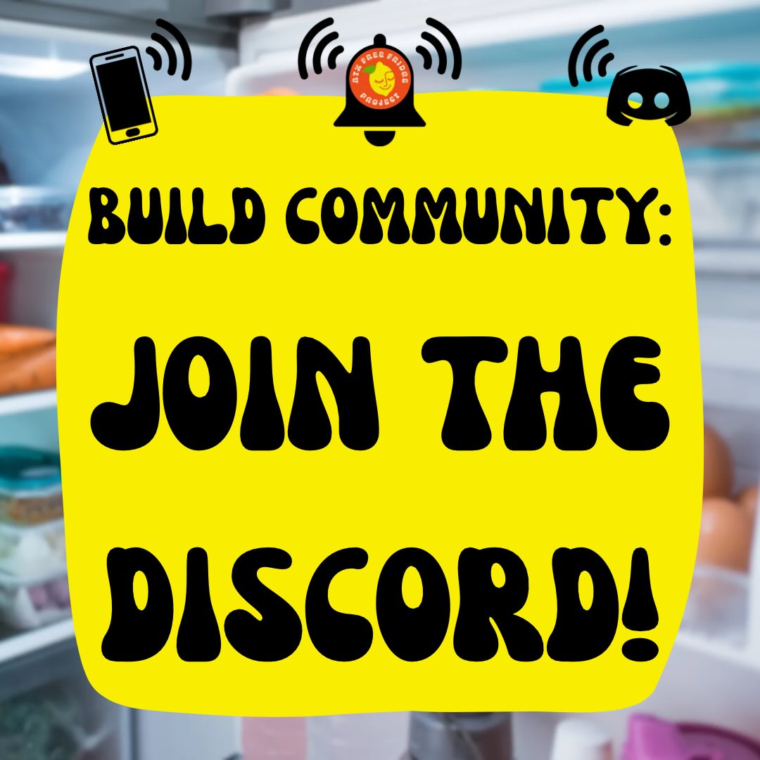 building community means staying connected! join our discord and connect with neighbors, create support around fridges, and get calls to action 📟
❌ what this discord is NOT for ❌
-sharing food contributions
-personal mutual aid requests
-policing
our server is an attempt to de-centralize food access from social media! we want everyone to be a part of the fridge project, online to offline to in real life 🍋
find the link in our linktree 🌳 and join the channel for the fridge(s) you engage with!
DM or email us with any questions 💜
#solidaritynotcharity #atxfreefridgeproject #buildingcommunity #mutualaid