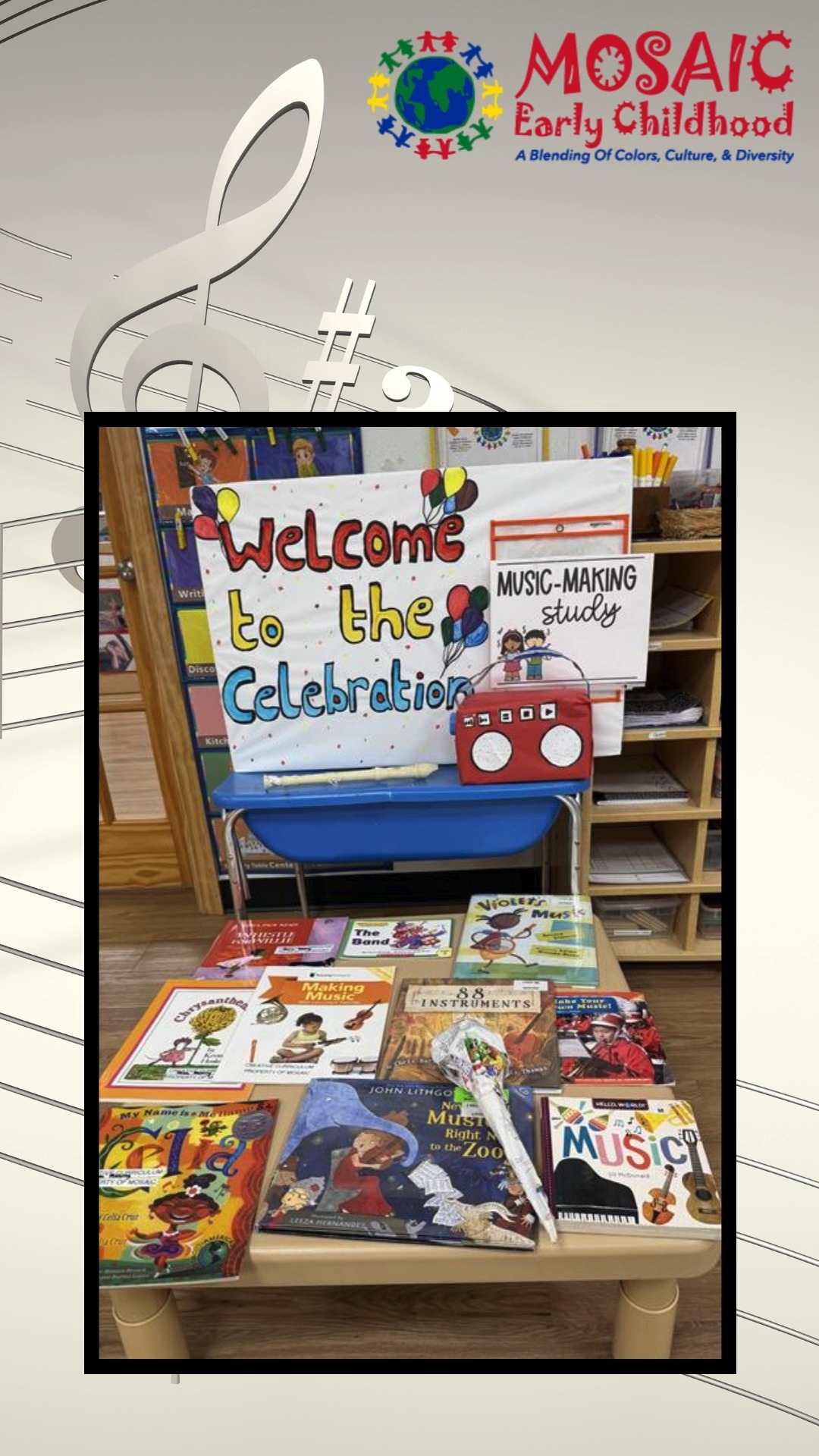 🎶🥁 Music Making Unit Celebration! 🎶🥁
Our preschoolers proudly celebrated the completion of their Music Making unit—an exciting part of our curriculum! Through exploring musical instruments, rhythms, and sounds, children built creativity, listening skills, coordination, and self-expression.
We loved seeing their joy and confidence as they shared what they’ve learned. Music truly helps bring learning to life! 🌟.
.
.
.
.
.
#MusicMaking #preschoolcurriculum #learningthroughmusic #CreativeLearning #LittleMusicians #mosaicearlychildhood #northshorefamilies