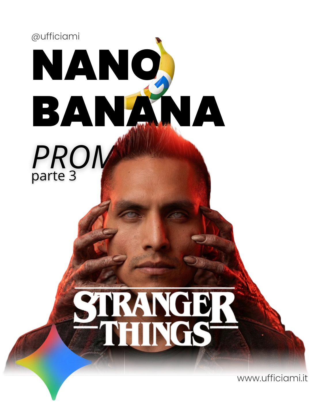 L'IA oggi non è un'opzione, è uno strumento indispensabile.
Immagina di poter ricreare le atmosfere di Hawkins partendo da una semplice foto scattata col cellulare.
In questo episodio esploriamo come scrivere i prompt perfetti per cavalcare il trend della Stagione 5.
🎧 Scorri il carosello per i prompt.