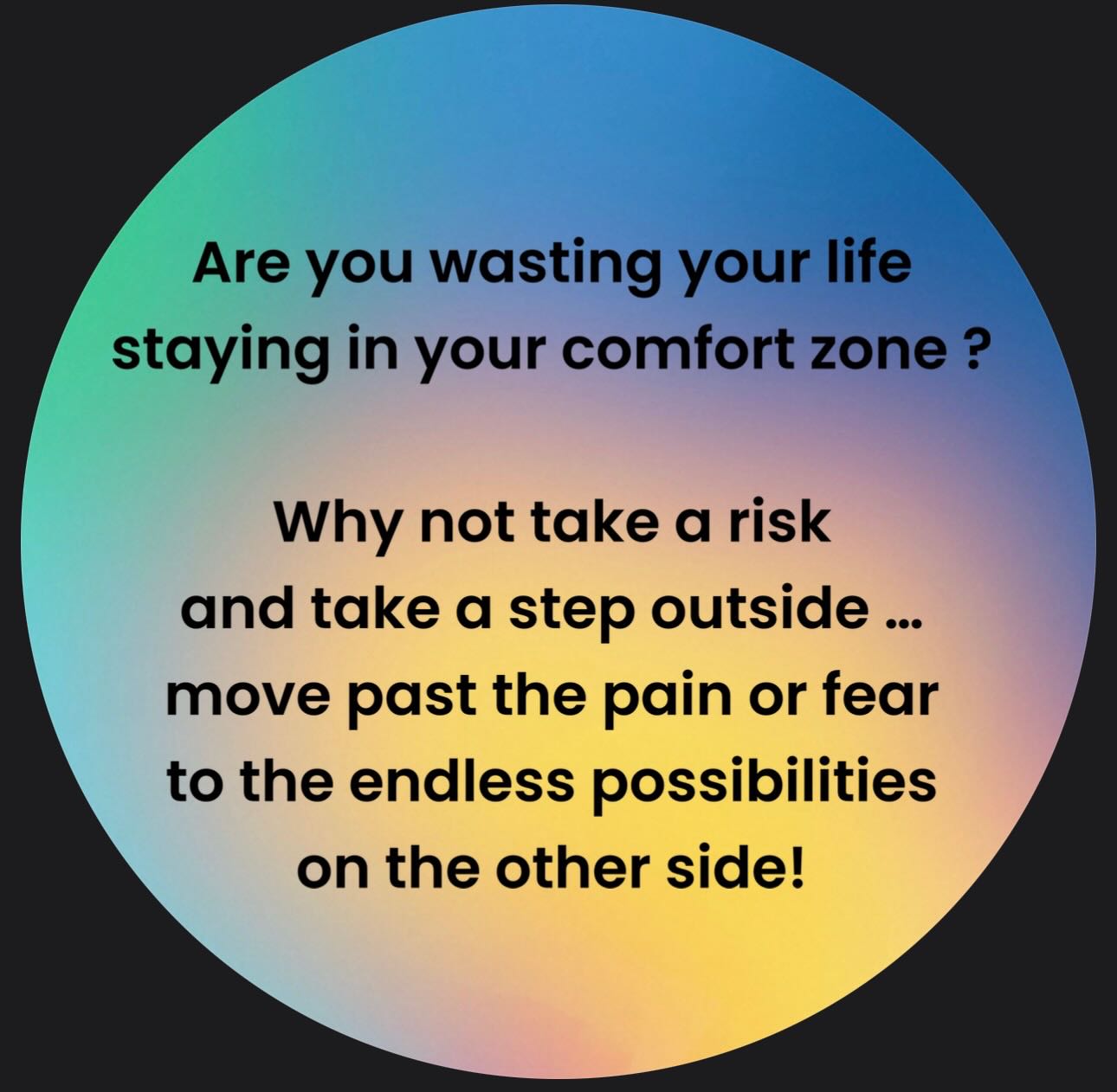 …
… or you could just do nothing and stay as you are.
Move forward ~vs~ Staying stuck ??
What would you regret more?
Yes it might be scary, anxiety inducing even, yes you might make mistakes and have some failures along the way … and yes it might take a while so you may need to be patient (no immediate gratification maybe) … but what if, in the end, it all works out for the best !!
How would that feel, I wonder?
#comfortzonechallenge #therapy #talktherapy
#WirralCounsellor #WirralTherapist