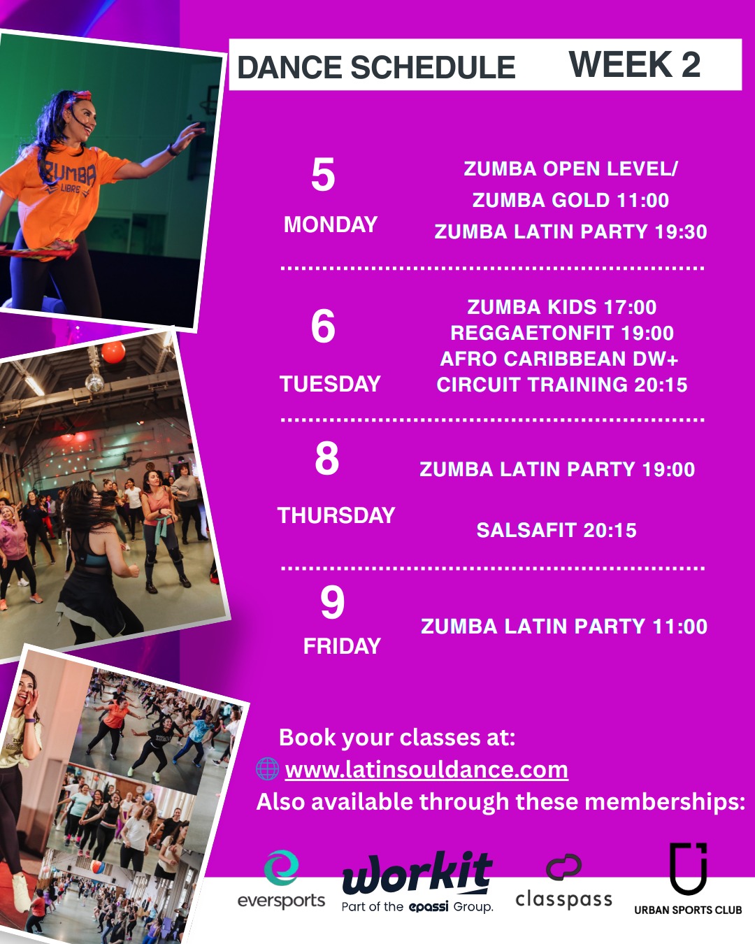 ✨ WEEK 2 — Let’s Dance into 2026! ✨
New year, new energy, new you 💃🏽🔥
This week at Latin Soul Dance is packed with rhythm, sweat and good vibes — from Zumba to Reggaeton, Afro-Caribbean, SalsaFit and more.
📅 Full schedule is live
📲 Book in advance — spots go fast!
💥 January specials you don’t want to miss:
💃 Merengue – Dance Without Fear → January 12 & 26
🔥 Bachata Dominicana Bootcamp → Sunday January 25
You can book your spot via:
👉 www.latinsouldance.com
👉 Eversports @eversportsnl
👉 Urban Sports Club @urbansportsclub_nl
👉 ClassPass @classpassnl
👉 Workit @workit.nl
Whether you want to get fit, feel confident, meet new people or just dance your stress away…
✨ This is your dance home ✨
#LatinSoulDance #DanceInto2026 #ZumbaTheHague #ReggaetonFit #AfroCaribbean #SalsaFit #Merengue #BachataDominicana #DanceCommunity #FeelTheRhythm