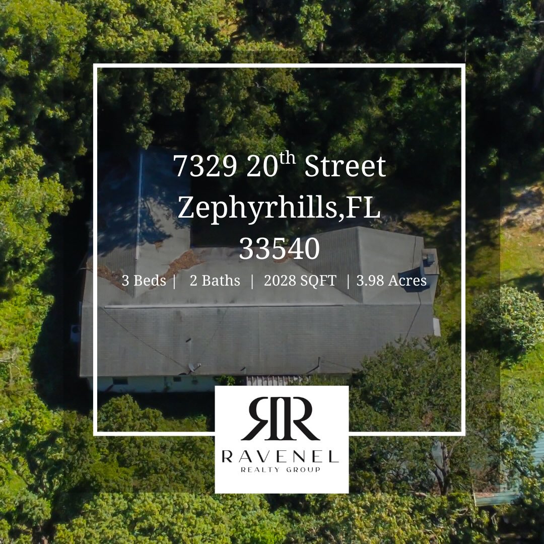 🚨Major potential! This property on just under 4 acres in Zephyrhills offers tremendous potential for renovation or redevelopment. Features include a large detached garage with versatile space for workshops, storage, or hobbies. With ample land, there’s plenty of room for outdoor projects, gardening, or expansion. Don’t miss this opportunity to transform this property into a dream home or income-producing investment.
Listing Price:$375,000
Contact us for more details and information.
Listed By Erin Ravenel
Ravenel Realty Group
📞(813)904-5419
📧erinravenel@ravenelrealty.net
#FLrealestate#Zephyrhillsrealestate#movingtoflorida