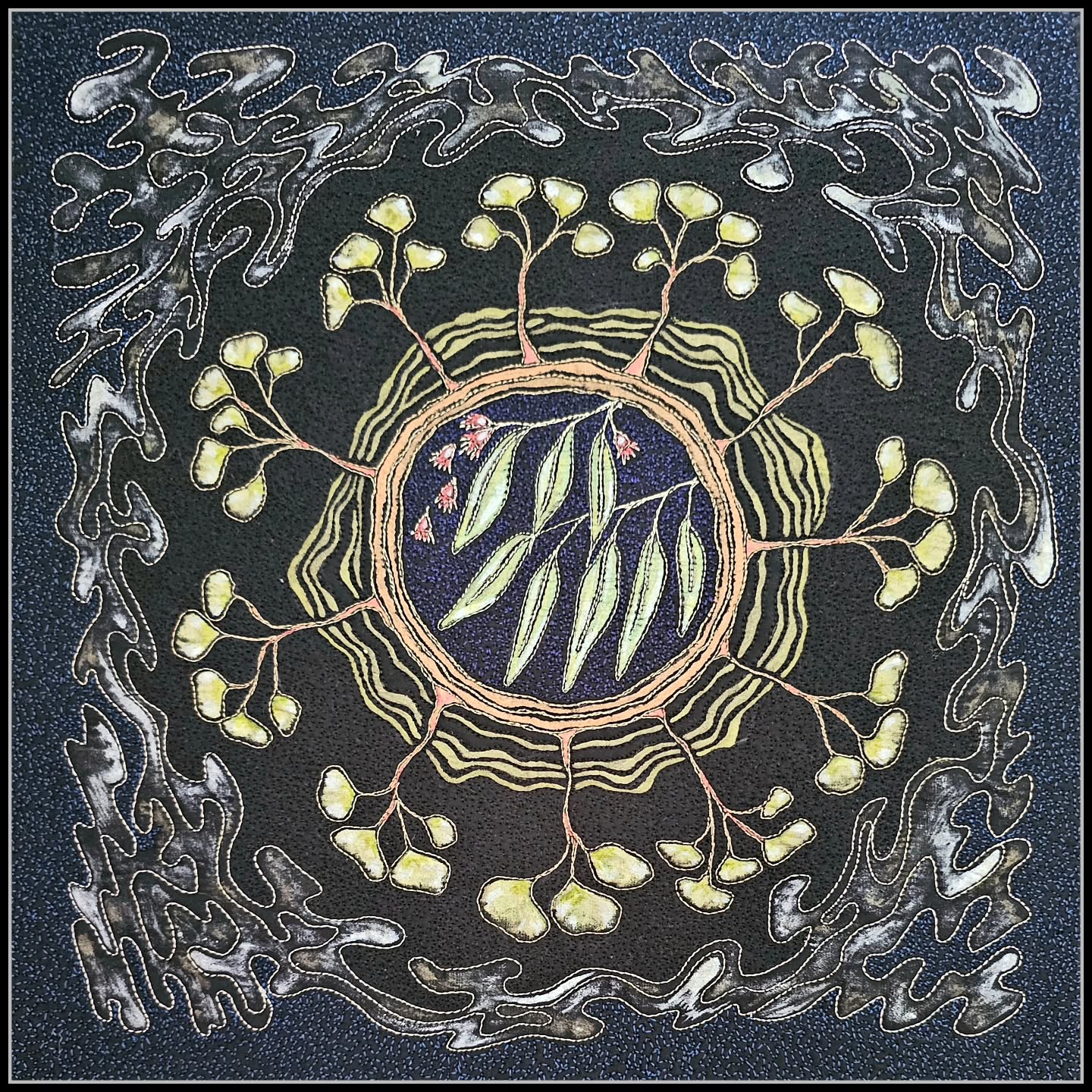 Delighted that Circle of Trees has gone to a new home in Wellington.
Hand painted, free motion stitching
#artquilt #treescapes #treelines #freemotionstitching #handpaintedartquilt