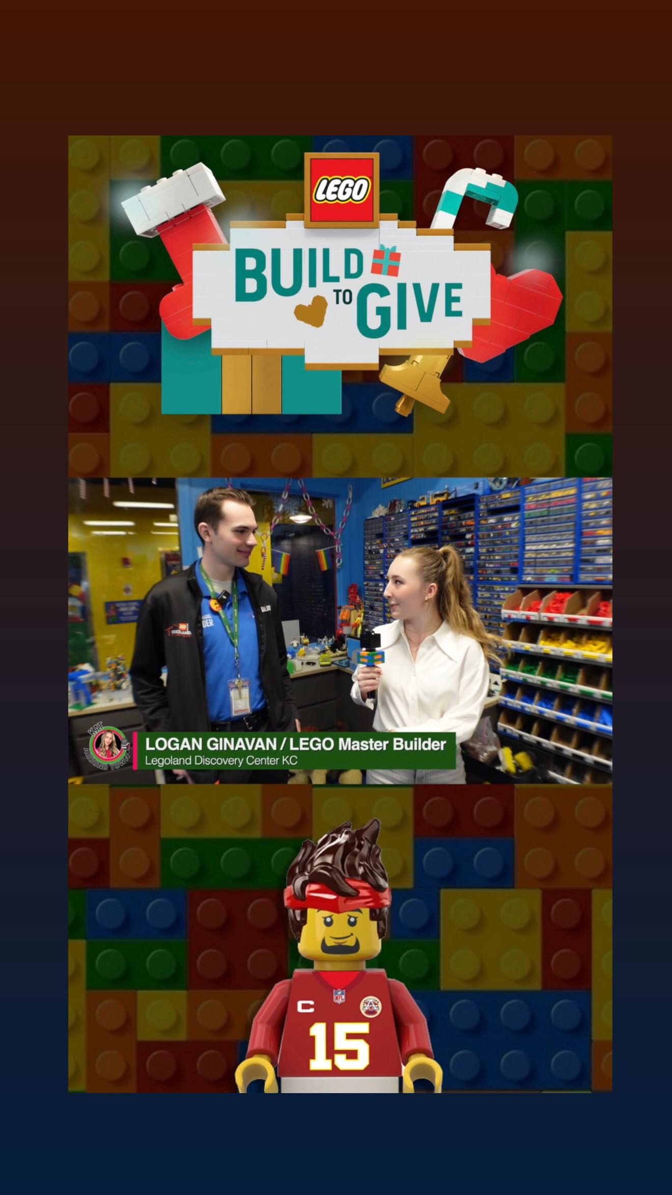 Brick Master Builder 🧱 LOGAN GINAVAN was in the house @legolandkc for a fun BEHIND THE SCENES 🎬 Tour #buildtogive #kataroundtown #kidsfirstcoming_attractions #legoland #lego