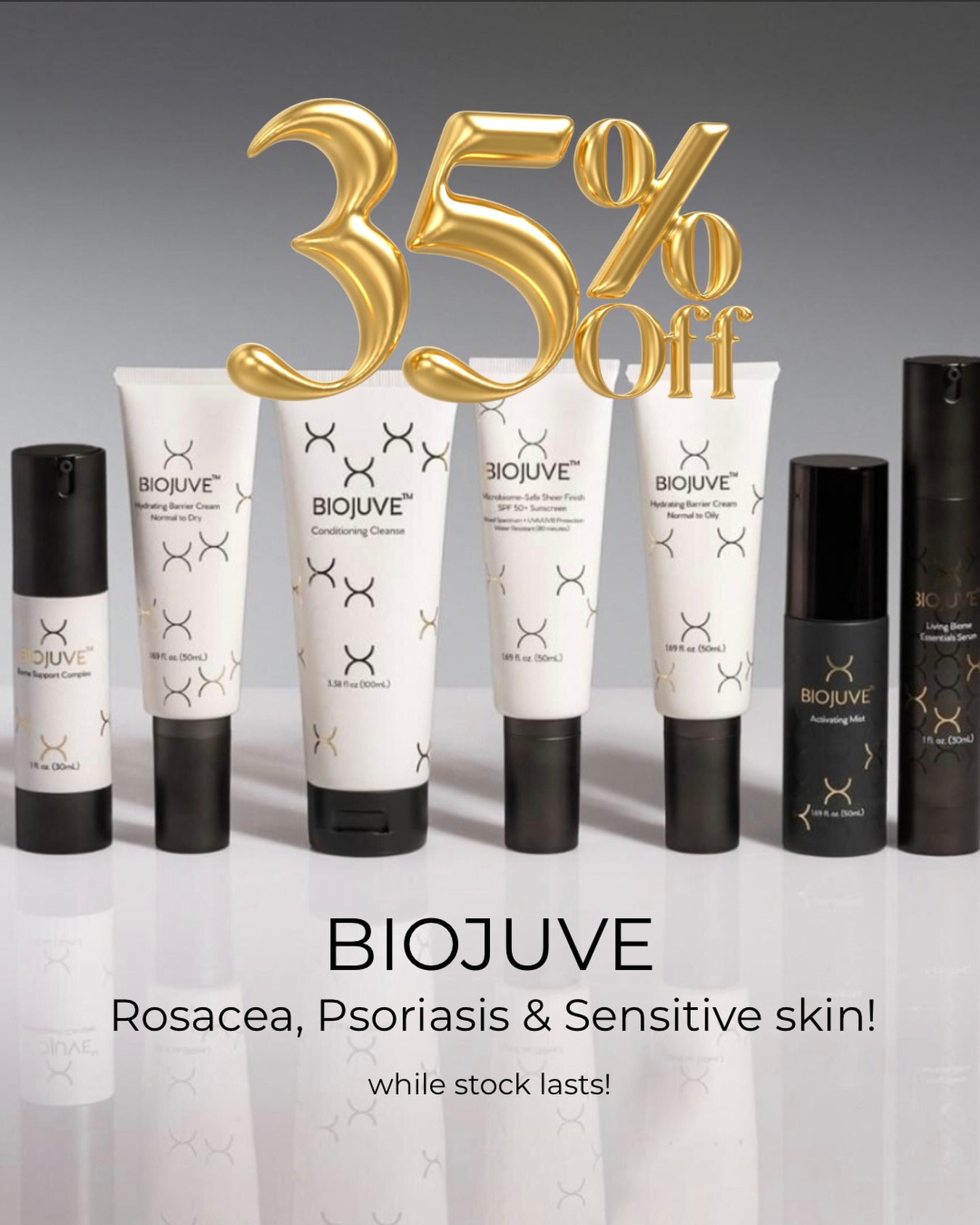 ✨ 35% OFF Biojuve Skincare - Built for Sensitive & Reactive Skin! ✨
Struggling with redness, irritation, dryness or flare-ups like eczema, psoriasis or dermatitis? This is the skincare your skin has been waiting for👇
🌿 Why Biojuve works:
Biojuve goes deeper than traditional creams - it uses living probiotic skin science (Xycrobe™ Technology) to balance your skin’s microbiome and support a healthier skin barrier, not just mask symptoms. Clinically proven to calm inflammation, reduce redness & improve hydration, it’s ideal for even the most sensitive skin types. 
🔬 Supports key skin concerns like:
• Eczema & dermatitis
• Psoriasis-prone skin
• Redness & irritation
• Compromised skin barrier
• Dryness & flakiness
✔ Deep hydration, barrier repair & balanced oil production 
💚 Shop essentials while they’re 35% OFF:
• Biojuve Living Biome Essentials Duo: Probiotic-powered serum + mist, your 2nd/final step night care routine.
• Biojuve Hydrating Barrier Cream: Moisture & protection for sensitive skin, your daytime moisturiser.
• Biojuve Biome Support Complex: Support the skin’s microbiome, your daytime serum before moisturising.
• Biojuve Conditioning Cleanse: Gentle, microbiome-friendly cleanser, only cleanse at night!
✨ Transform reactive skin with science that nourishes + balances from the inside out.
Available in store while stocks last. Postage at a cost.
📲 Contact me (Krista) for more information!
#biojuve #probioticskincare #sensitiveskincare #eczemarelief #dermatitiscare
