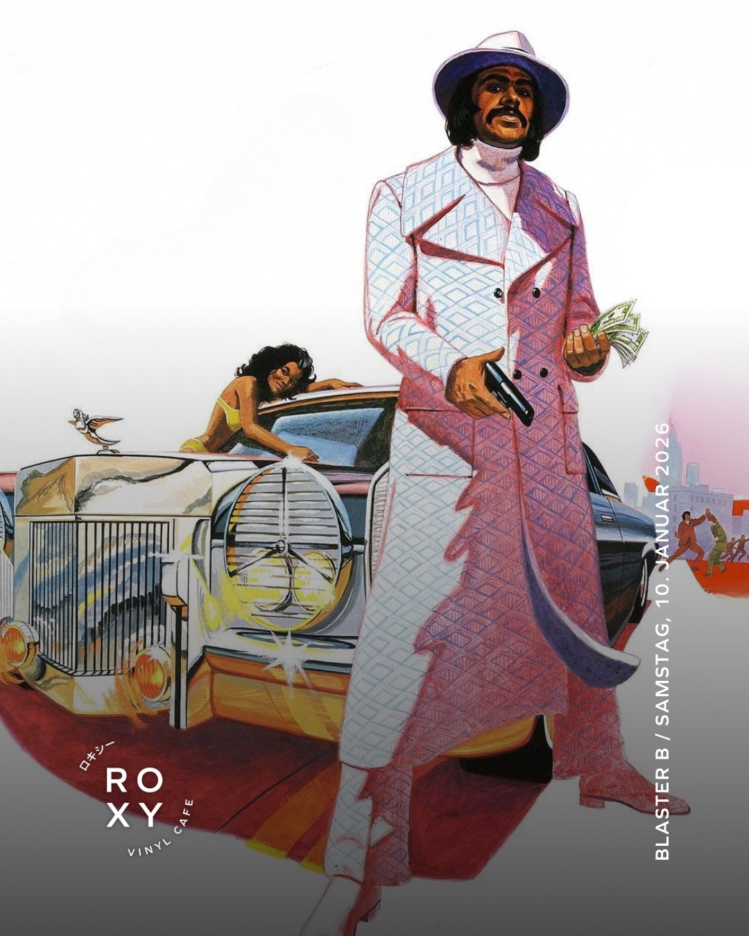 Roxy Saturday Vinyl Session / Blaster B
Samstag, 10. Januar 2026, 20:00 (early start!)
Gratis Eintritt!
Blaster B brings some vinyl 70s soul funk, inspired by blaxploitation films, ya digg ?!
@dj_blaster_b
#roxyvinylcafe #vinylcafe #musicbar