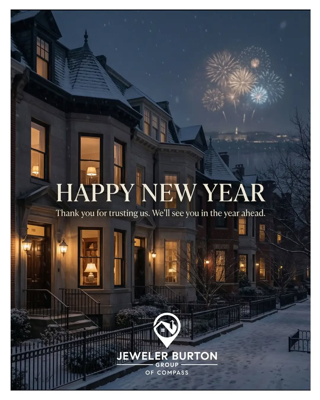 As the year comes to a close, we want to say thank you.
Thank you for your trust, your conversations, and the opportunity to guide important decisions.
From all of us at Jeweler Burton Group, we wish you a happy, healthy New Year.
We’re here for you — today, and into what comes next.
Jeweler Burton Group of Compass
#JewelerBurtonGroup #CompassDMV #DMVRealEstate