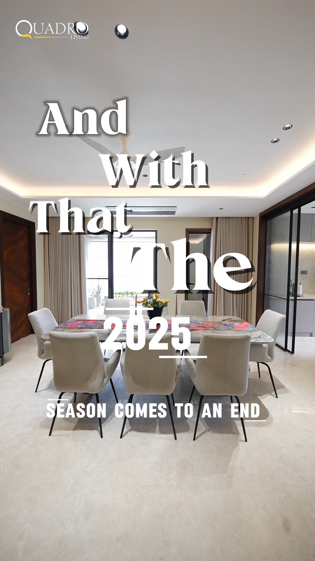 As 2025 comes gently to a close.
At Quadro Living, this year wasn’t measured in trends —
but in moments shaped with care, spaces designed with intention, and comfort that stayed quietly constant.
Rooms softened.
Lines balanced.
Homes became places to pause, breathe, and belong.
As the season ends, we look back with gratitude —
and forward with the same belief that guides everything we create:
That true luxury isn’t about what changes —
it’s about what continues to feel right.
Here’s to the spaces we shaped in 2025.
And the calm we carry into what comes next.
📍 Jubilee Hills, Hyderabad
📱 +91 79979 98836
🌐 www.quadroliving.com
#quadroliving #quietluxury #endofseason #2025reflections #craftedcomfort #designedliving #furniturewithsoul #craftedinteriors #luxuryinteriors #interiordesignindia
