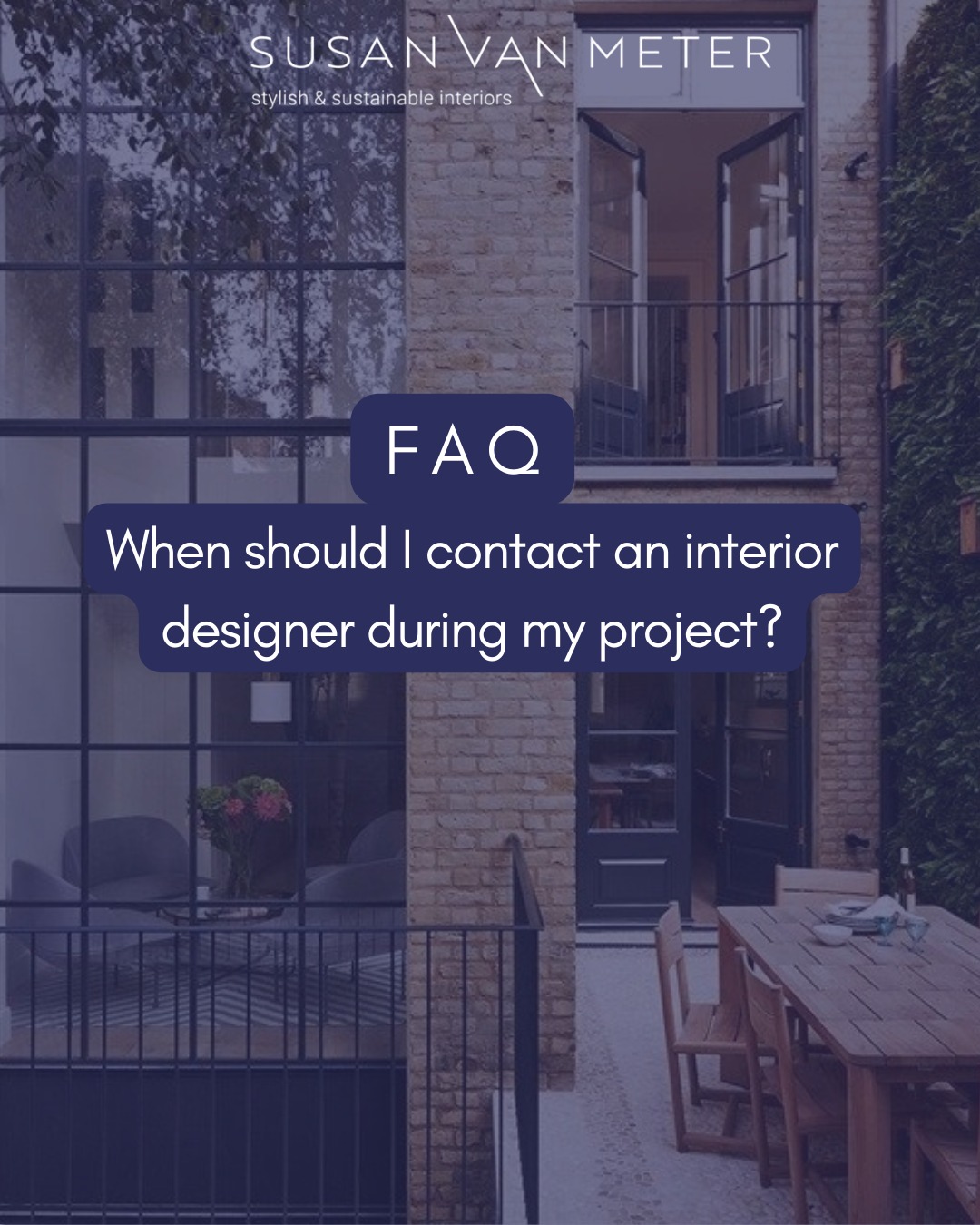 The best time to engage an interior designer is at the very beginning of your project. Early involvement allows for smarter space planning, efficient budgeting, and seamless coordination with architects and contractors. This ensures your design vision is embedded into the project from the foundation up.
Susan Van Meter Interiors - Going beyond design
susanvanmeter.com | info@susanvanmeter.com | 0207 971 7797
Lambarde Square, London, SE10 9GF
#InteriorDesignPlanning #HomeRenovationUK #DesignConsultation #LuxuryHomes #InteriorStyling #DesignProcess #LondonHomes #ModernLiving #BespokeInteriors #HouseToHome #InteriorDesignStudio #HomeTransformation