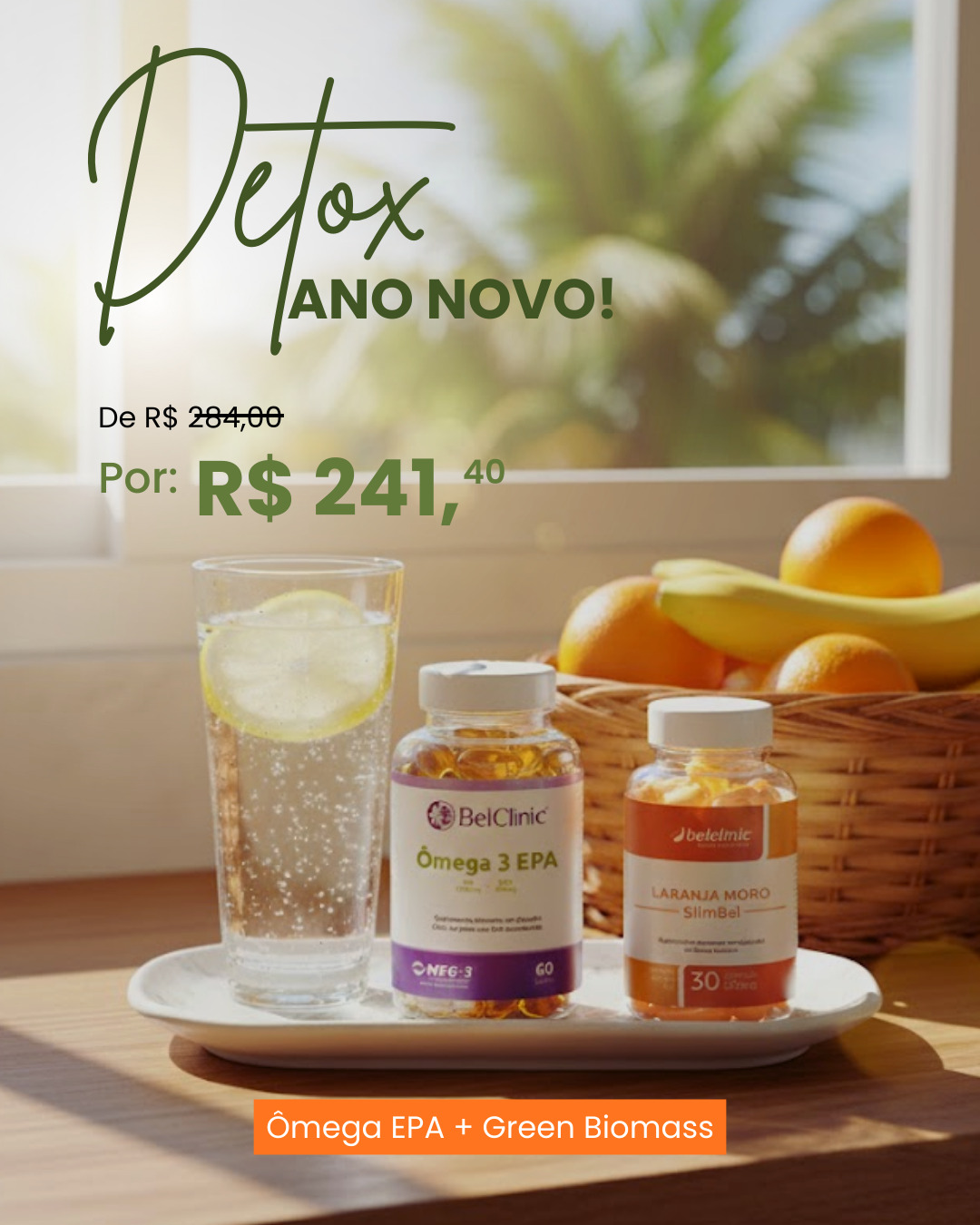 Detox de Ano Novo para começar com mais leveza e foco ✨🍊
Combo Ômega EPA + Green Biomass com 15% OFF para impulsionar seu cuidado de dentro pra fora.
Mais equilíbrio, mais saúde, mais resultado para a sua rotina.
Aproveite essa condição especial.
Link na bio 🔗