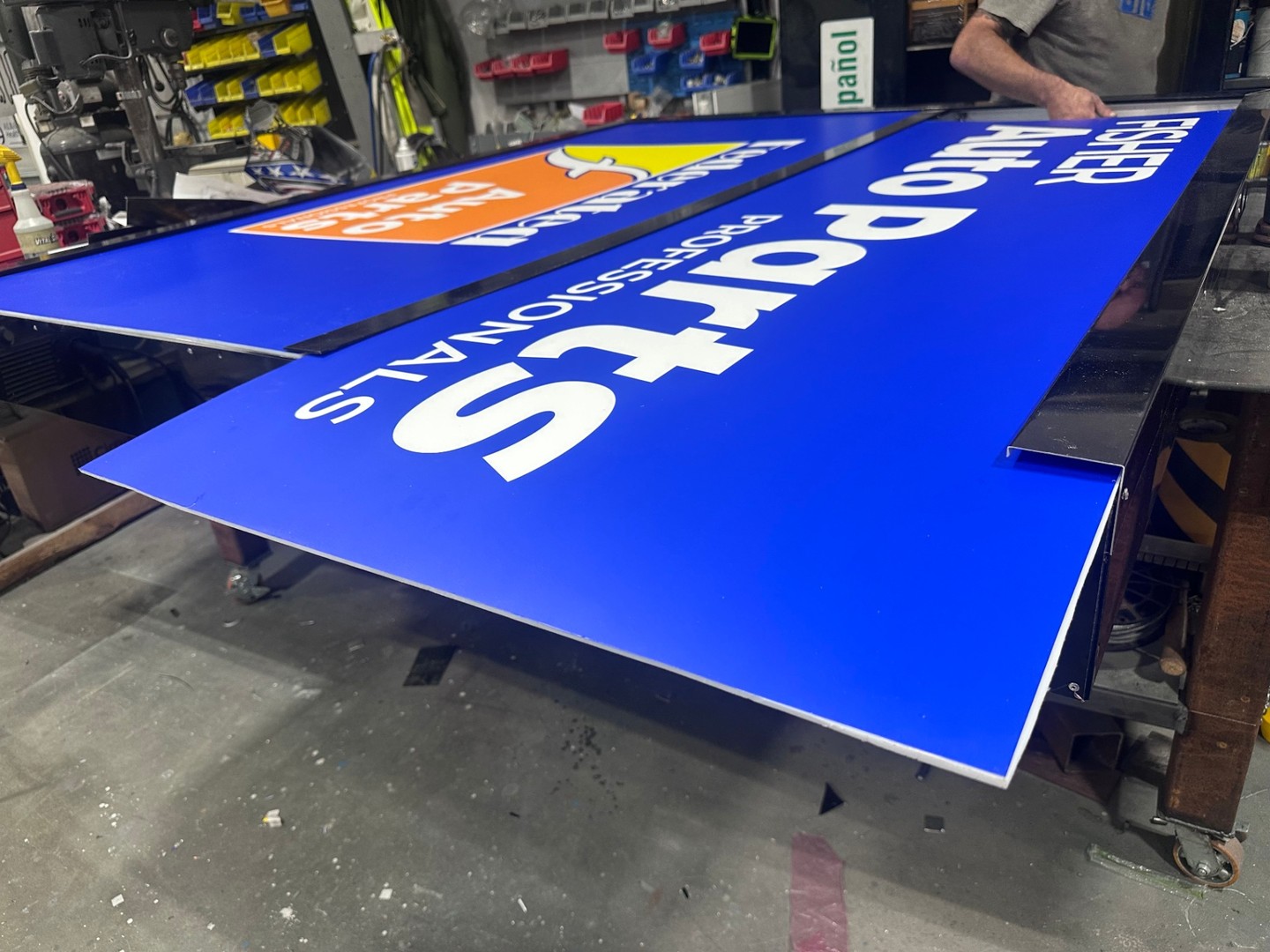 Crafting every detail, from workshop to install. Check out our team at work: precision cuts, bold colors, and in-house expertise make each sign stand out. Swipe to see the Fisher Auto Parts signage indoors: clean, vibrant, and expertly crafted. Then see it lit up at night, making a dramatic impact and turning heads after dark.
Signs that speak for your business, day and night. Made right here in the Capital Region. Let’s create your next eye-catching sign.
#SignShop #CapitalRegion #ShopLocal #FederatedAutoParts #FisherAutoParts #SignFabrication #ThisIsWhatWeDo #518Proud