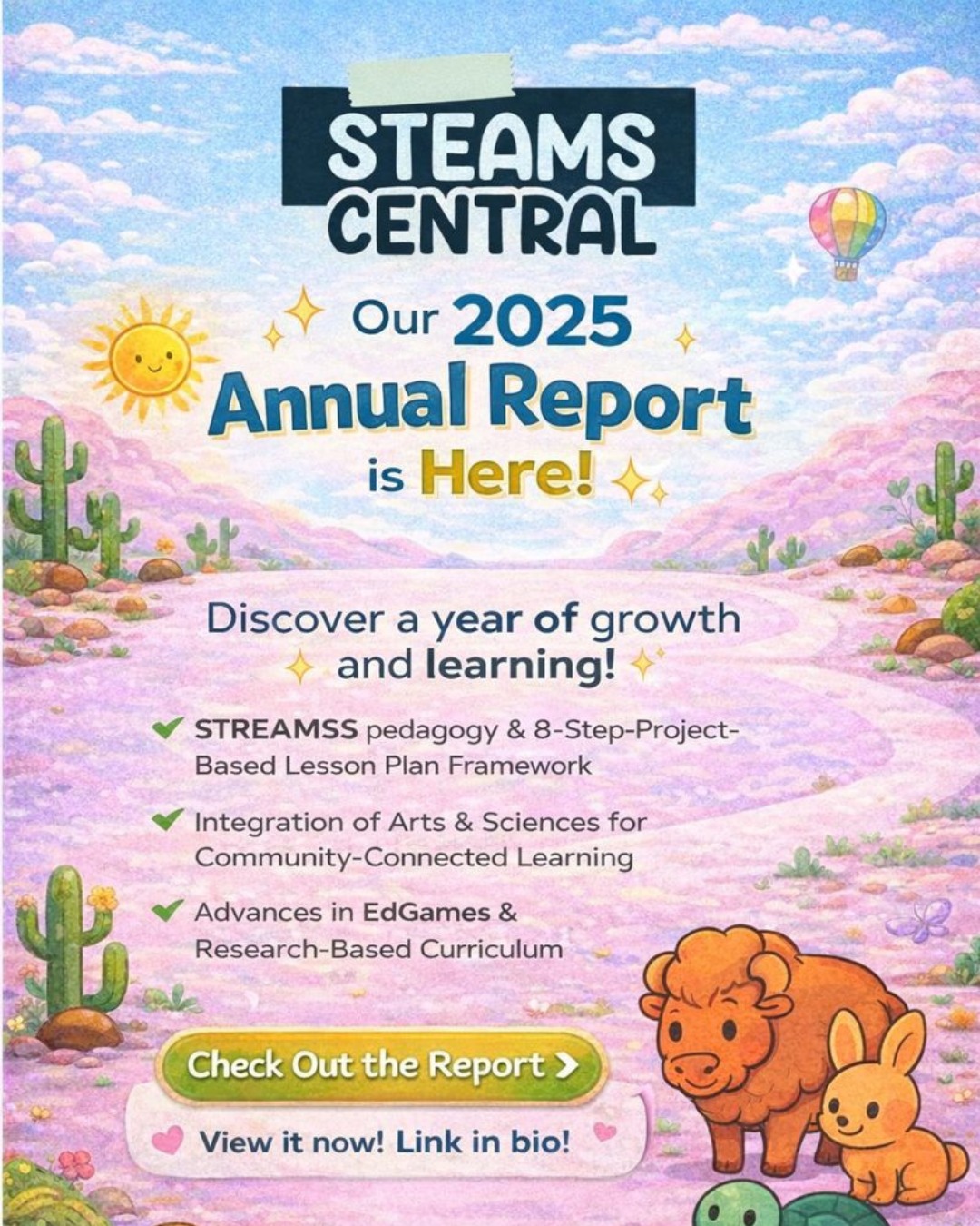 Our 2025 Annual Report is now available and highlights a year of growth, interdisciplinary learning, and community-connected education at STEAMS Central.
📘 Read our report, link in bio.