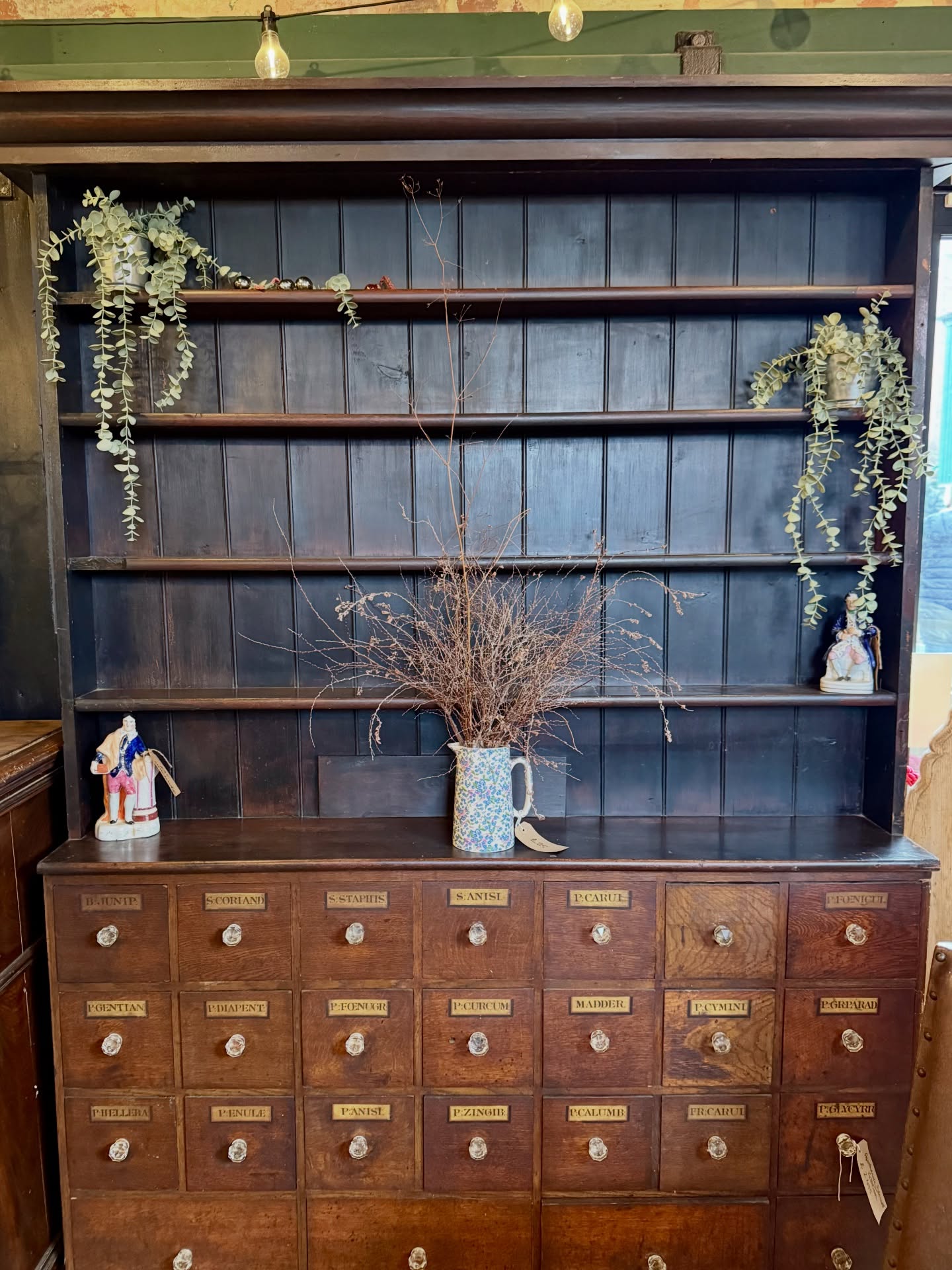 A Victorian Apothecary Dresser with a story to tell.
Once used by chemists to store herbs, powders and remedies, pieces like this were built for purpose — and built to last.
Rows and rows of drawers with carefully hand painted Latin labels, original glass knobs and timber worn smooth by decades of use.
Every mark, every variation in tone, speaks of a working life well lived.
Today, it makes a beautiful statement piece — equally at home in a kitchen, studio, shop or living space — offering both character and practical storage.
Drawers photographed once stored
Caraway seed
Fenugreek seed
Coriander seed
This is furniture with history.
Made to be used, admired, and lived with again.
Priced at £2,495 from
@socountryantiques
www.theantiquevillage.co.uk
#apothecarycabinet #antiquefurniture #vintageinteriors #timelessdesign #heritagehome