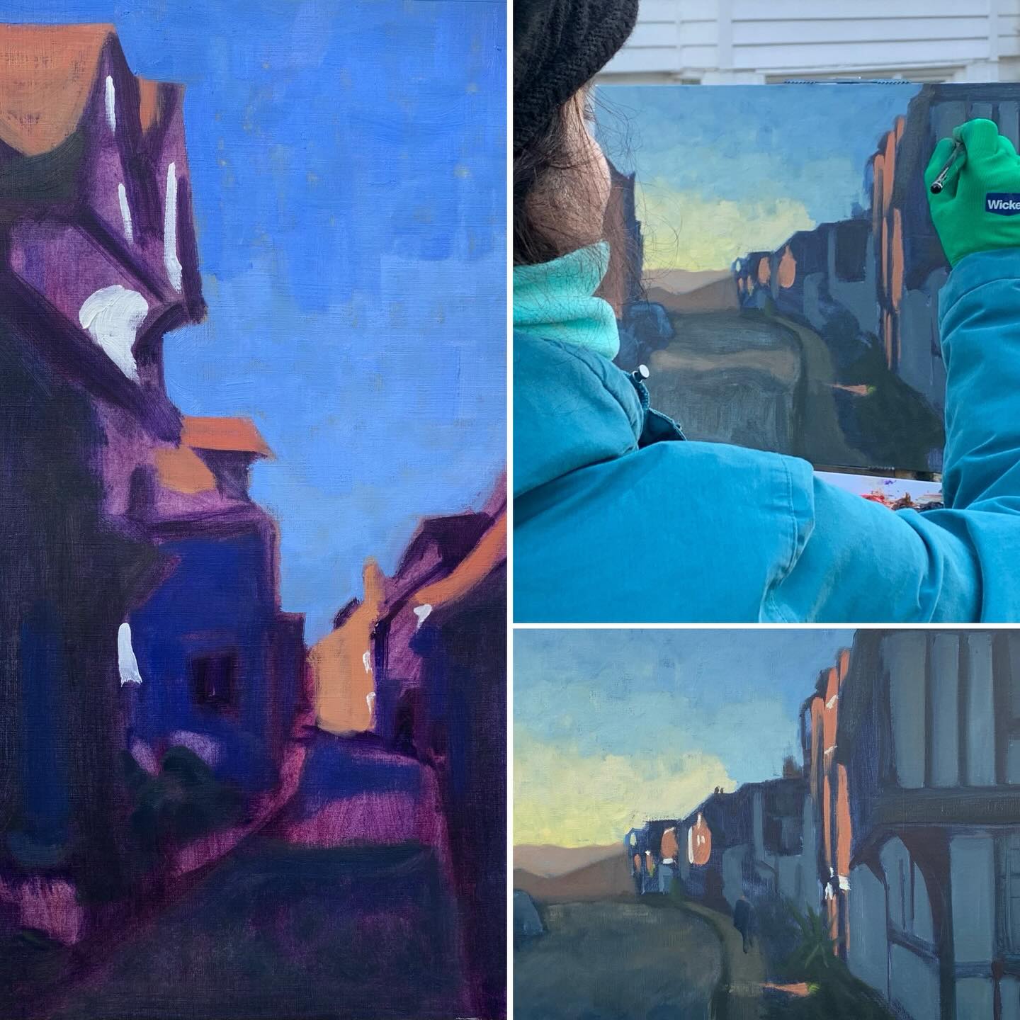 And here are @bettylebon s paintings from our workshop today. successfully conveying Mermaid Street without any cliche chocolate box vibes - great work in this sunny but very cold painting day!
#paintingworkshop #pleinair