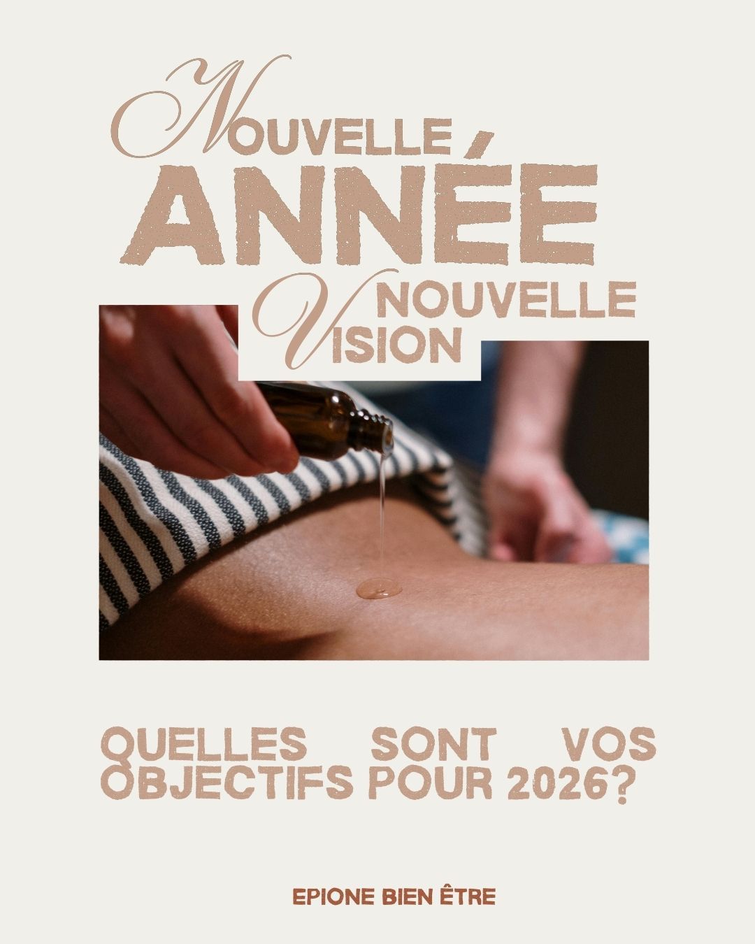 ✨ 2026, une année pour se choisir un peu plus ✨
Avant de remplir ta liste d’objectifs…
Et si tu te demandais surtout comment tu veux te sentir en 2026 ?
🌿 Plus apaisée
🌿 Plus alignée
🌿 Plus à l’écoute de ton corps
🌿 Plus douce avec toi-même
Cette nouvelle année, je choisis de ralentir, de prendre soin de moi et de faire de mon bien-être une priorité 🤍
Je choisis de continuer à prendre soin de vous et vous offrir une parenthèse auprès de moi, avec un accompagnement toujours plus précis et plus adapté à vos besoins 🙏🏼
Parce que les plus beaux objectifs sont ceux qui nous font du bien, jour après jour.
Et toi, quels sont tes objectifs pour 2026 ? ✨
#objectifs2026 #nouvelleannee #intentions2026 #bienetre #prendreletemps #ecoutecorps #lacherprise #momentpoursoi #nouveaudepart
