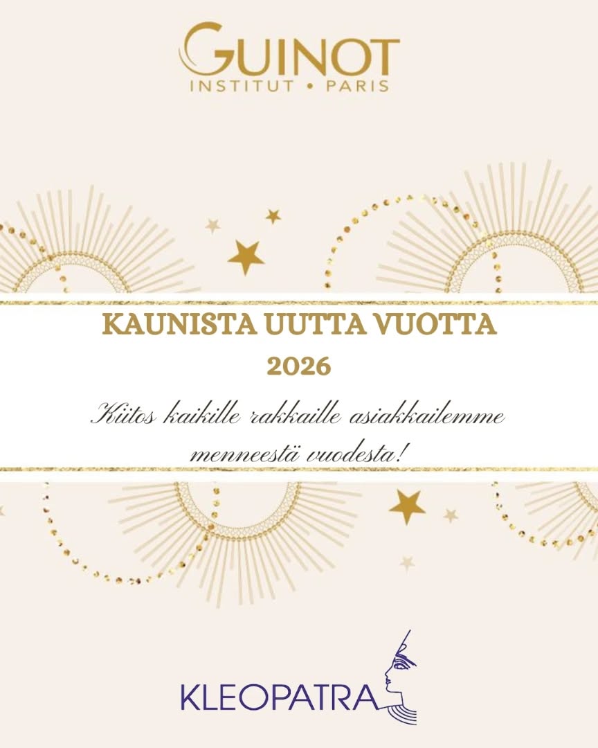 Kaunista uutta vuotta 2026!✨🎆
Suuri kiitos kuluneesta vuodesta🤍 On ilo palvella teitä jälleen ensi vuonna, maanantaina 5.1. Klo 9-17🤍
#kauneushoitolakleopatra #uusivuosi